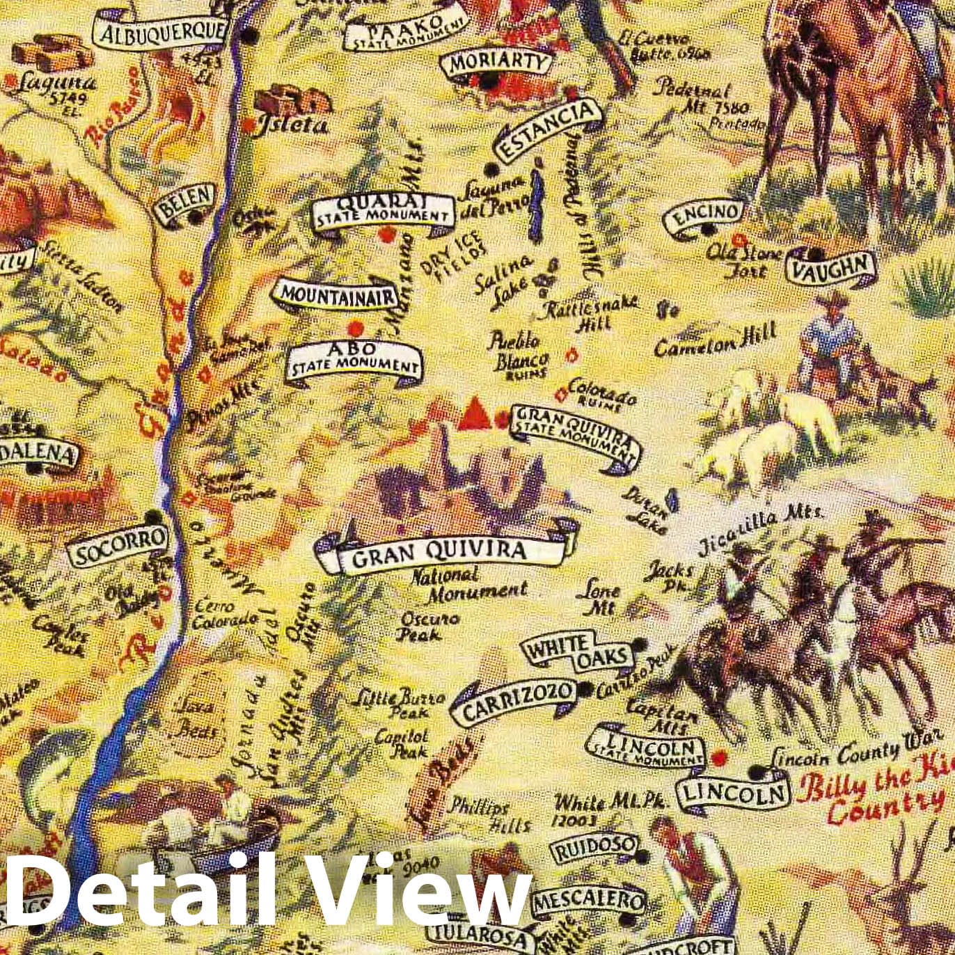 New Mexico - Pictorial Map, 1946 - Historical Map Print