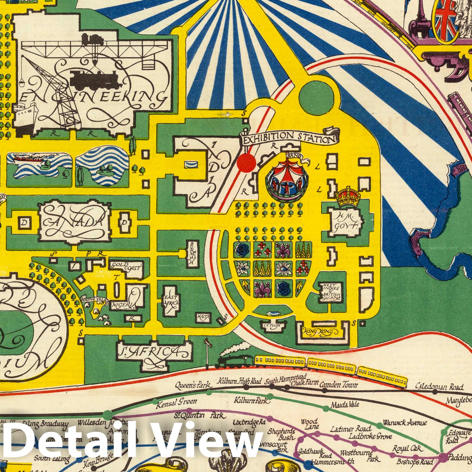 Wembley, London - Pictorial Map, 1924 - British Empire Exhibition