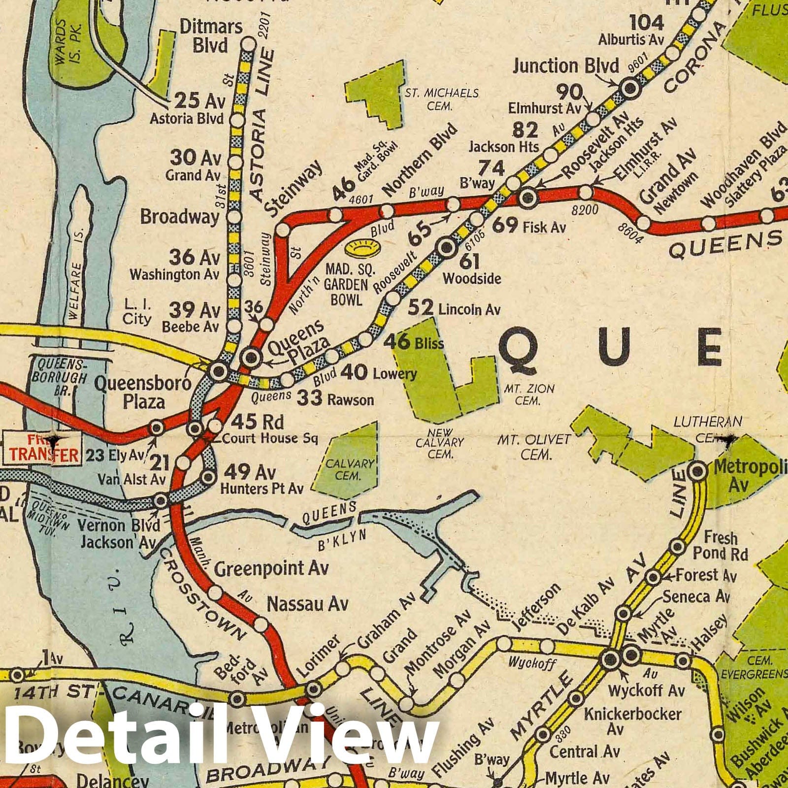 1951 New York City Subway System Map Print