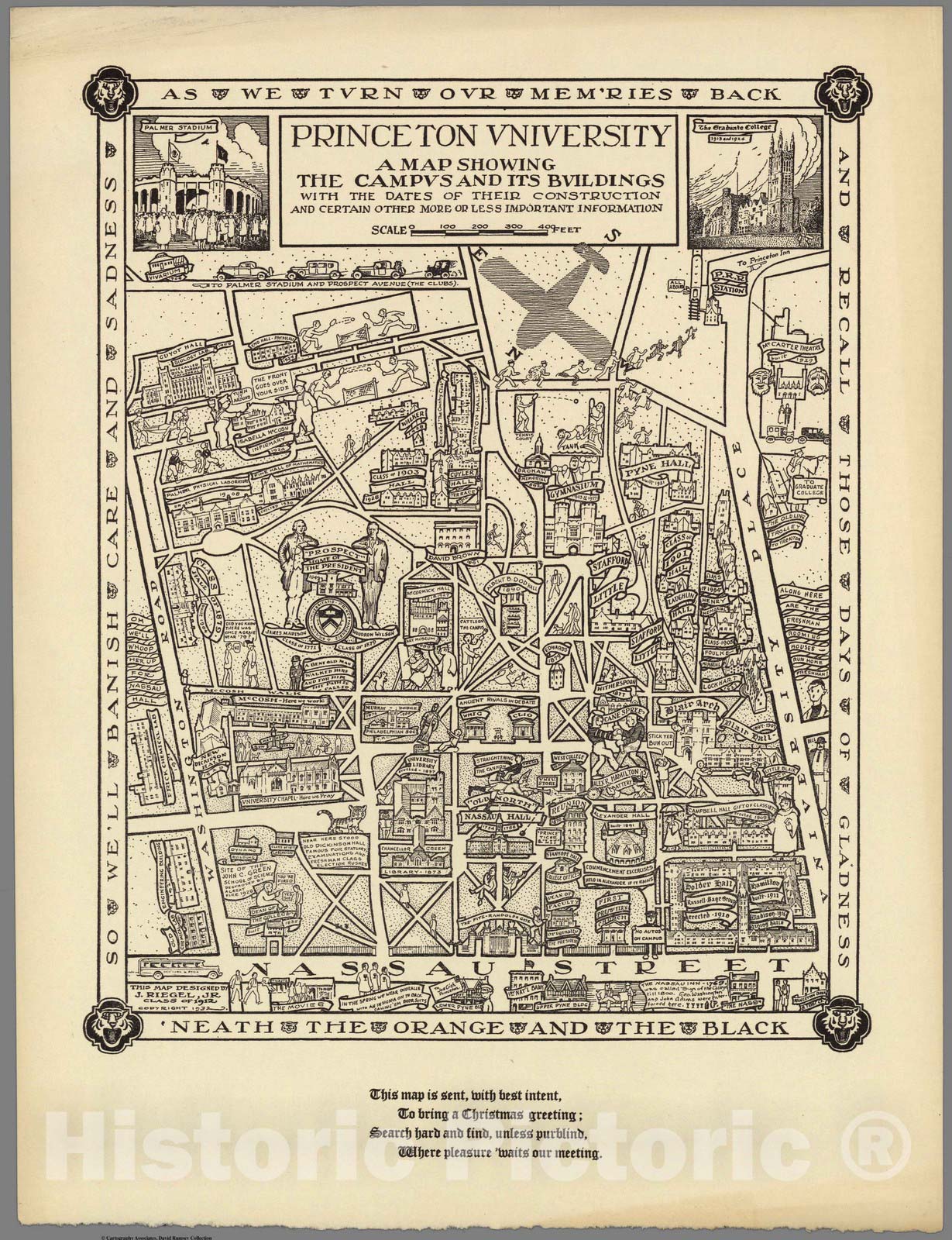 Princeton University, New Jersey - Pictorial Map, 1932