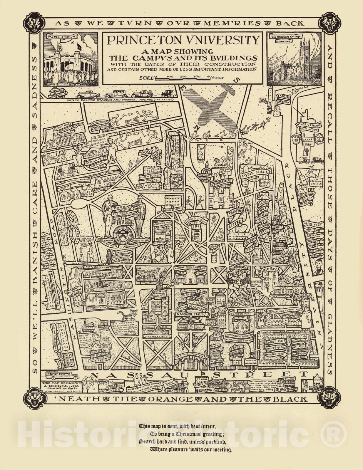 Historic Map - Princeton University 1932 - Vintage Wall Art