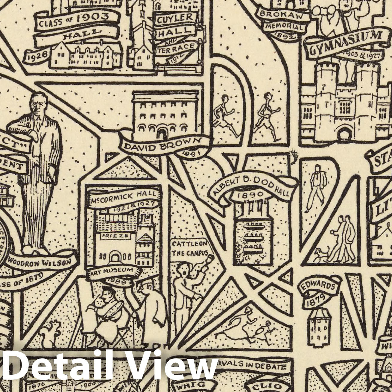 Princeton University, New Jersey - Pictorial Map, 1932