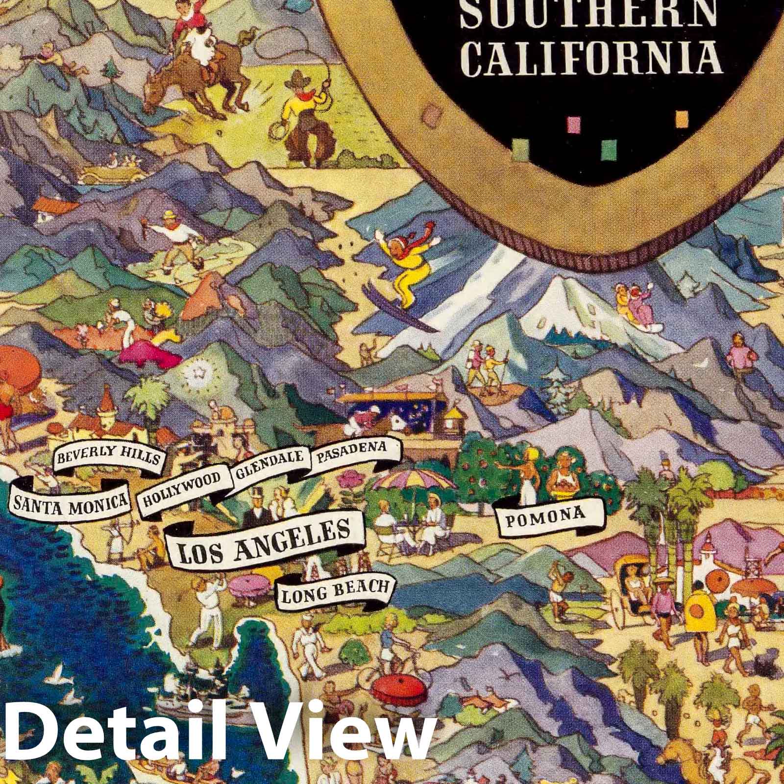 Southern California - Pictorial Map, 1935 - Historical Map Print