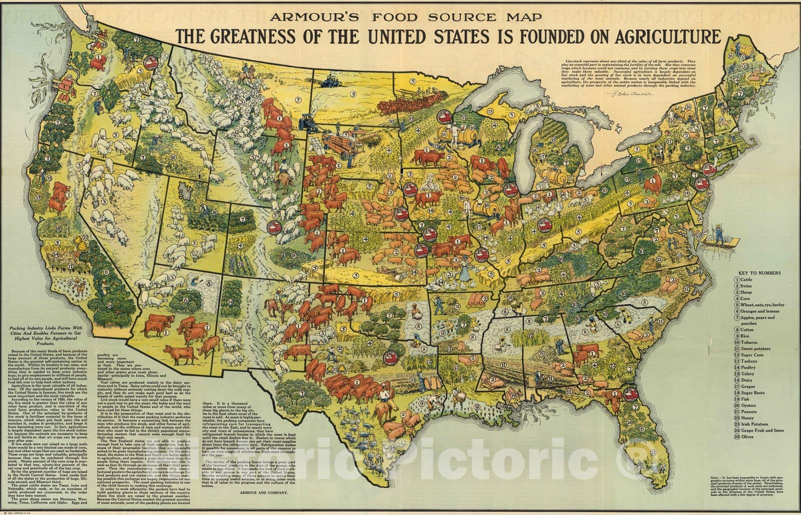 United States Agricultural Regions - Pictorial Map, 1922