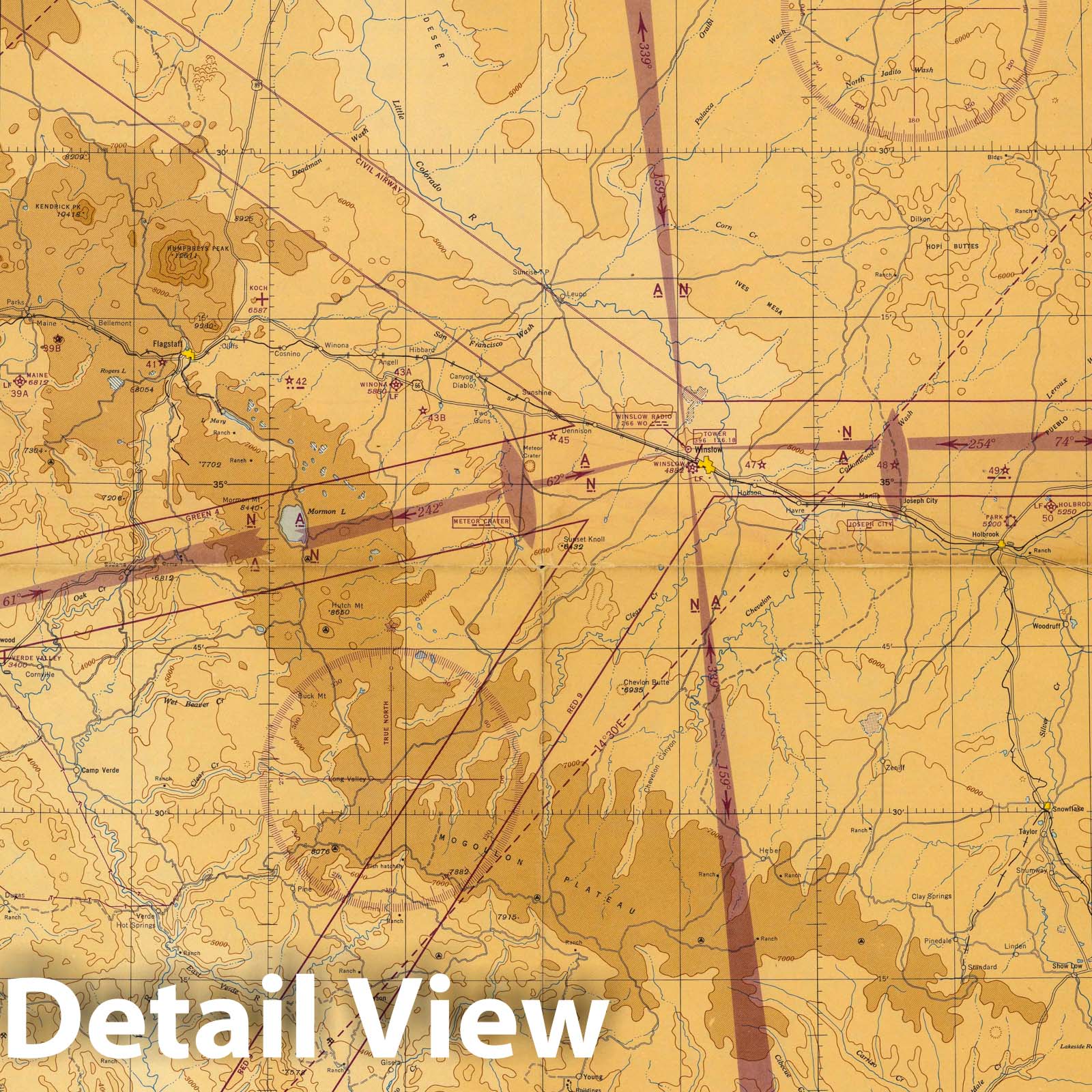 Prescott, Arizona - Sectional Aeronautical Chart, 1945