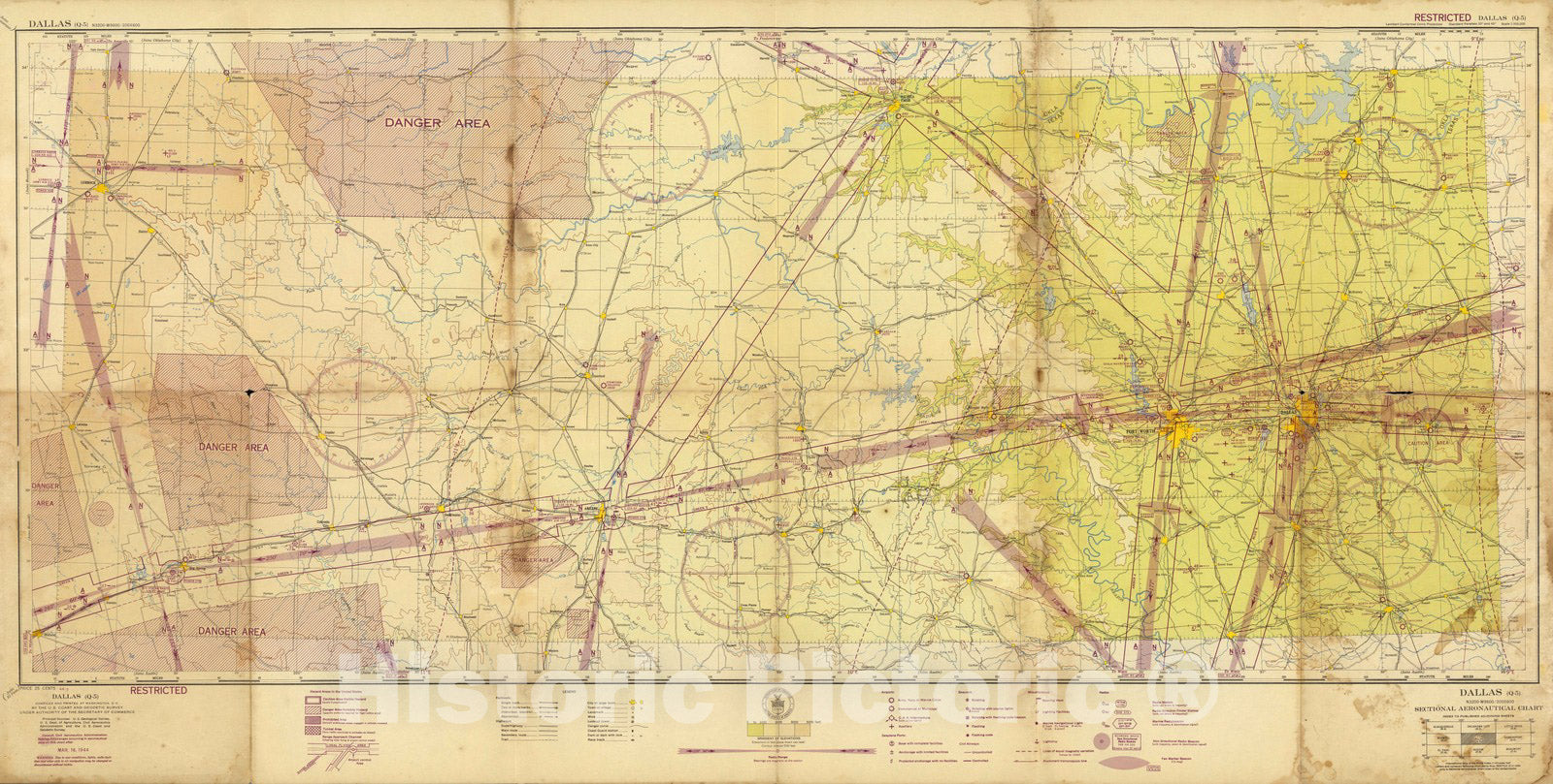 Historic Map : Dallas (Q-5) 1944 - Vintage Wall Art