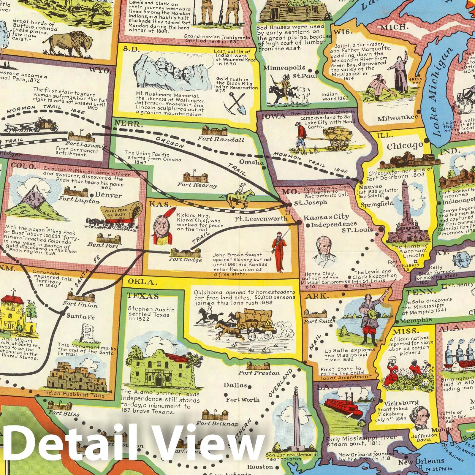 United States - Pictorial Map, 1949 - Historical Map Print