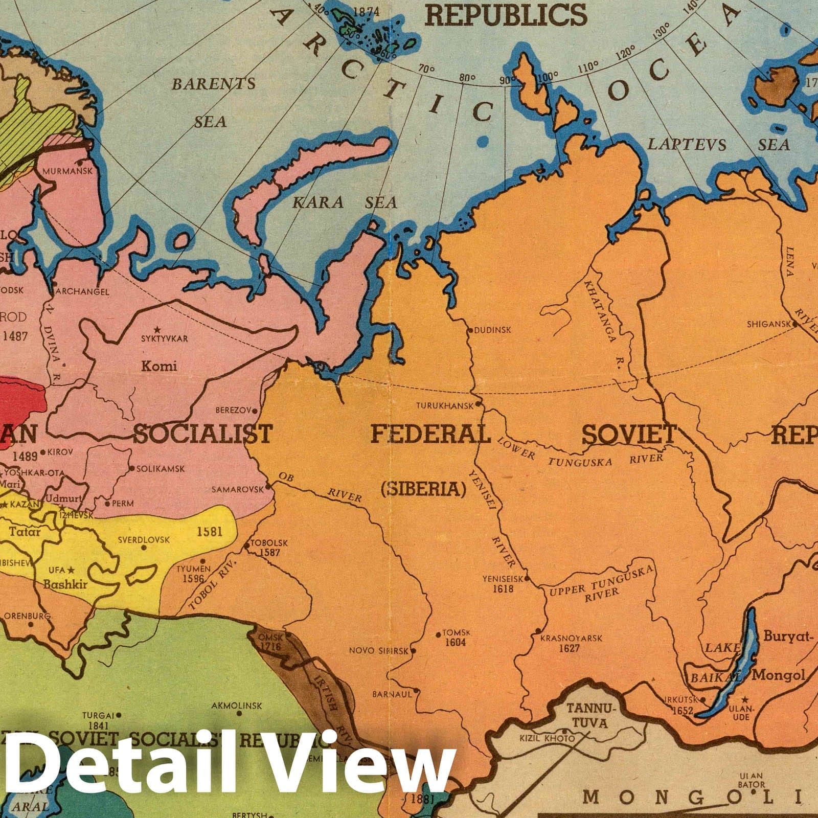 Russia - Pictorial Map, 1941 - Historical Map Print