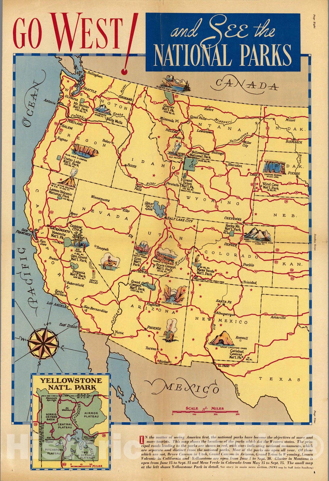 Historic Map : Where angry waters roll 1936 v2 - Vintage Wall Art