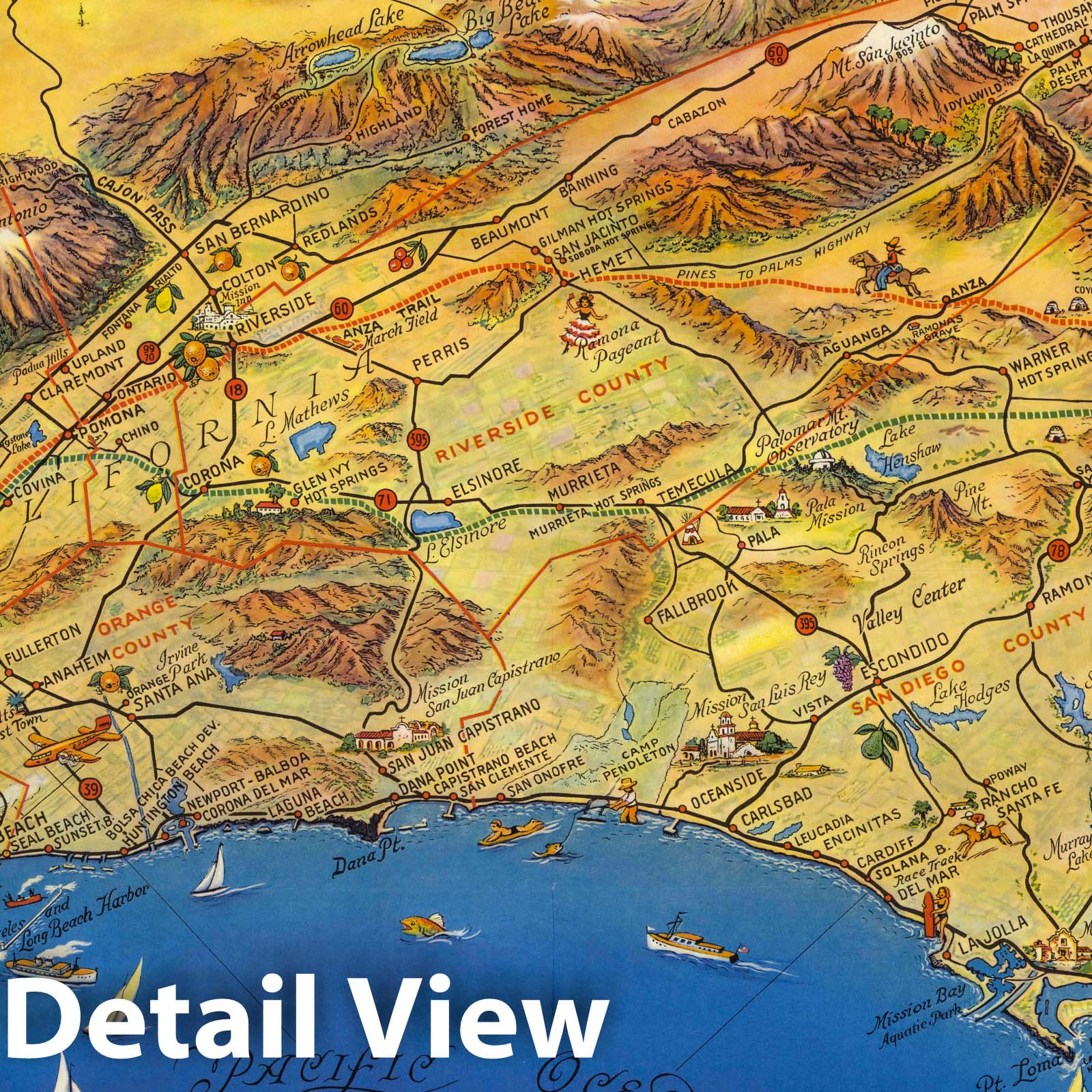 Southern California - Pictorial Map, 1952