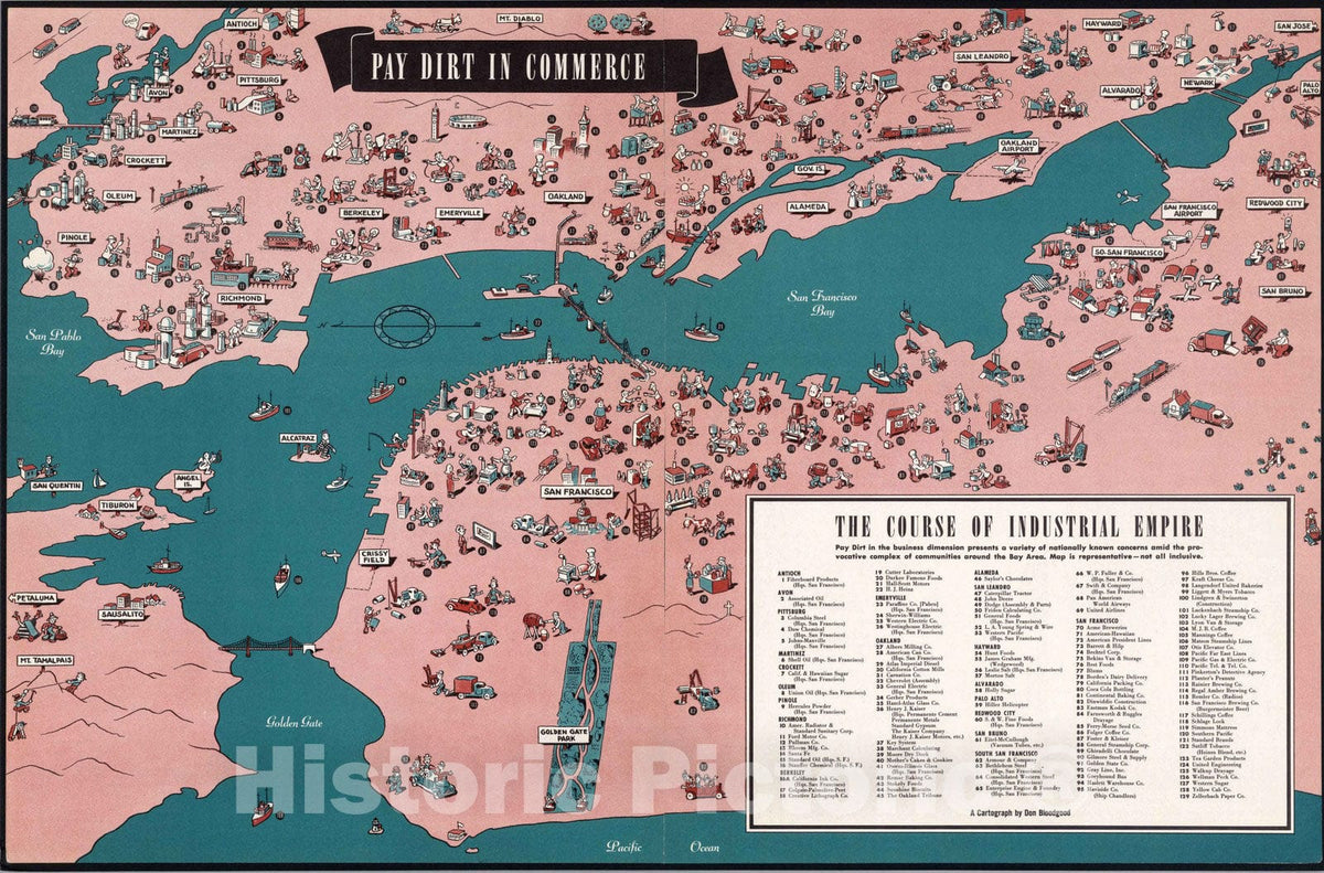 Historic Map : Pay dirt in commerce 1949 - Vintage Wall Art