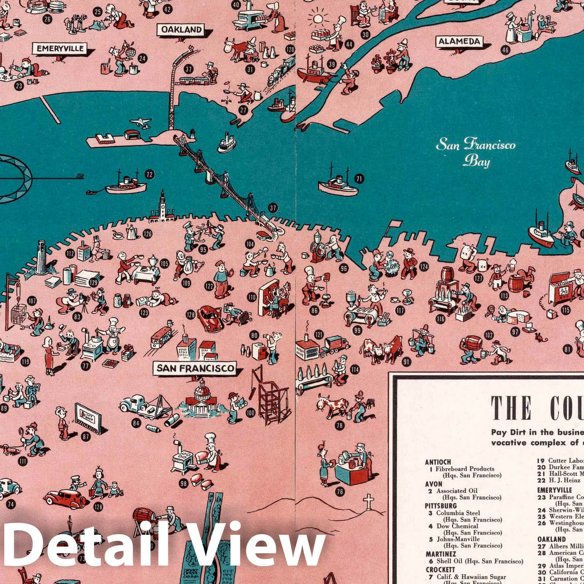 San Francisco Bay Area - Pictorial Map, 1949