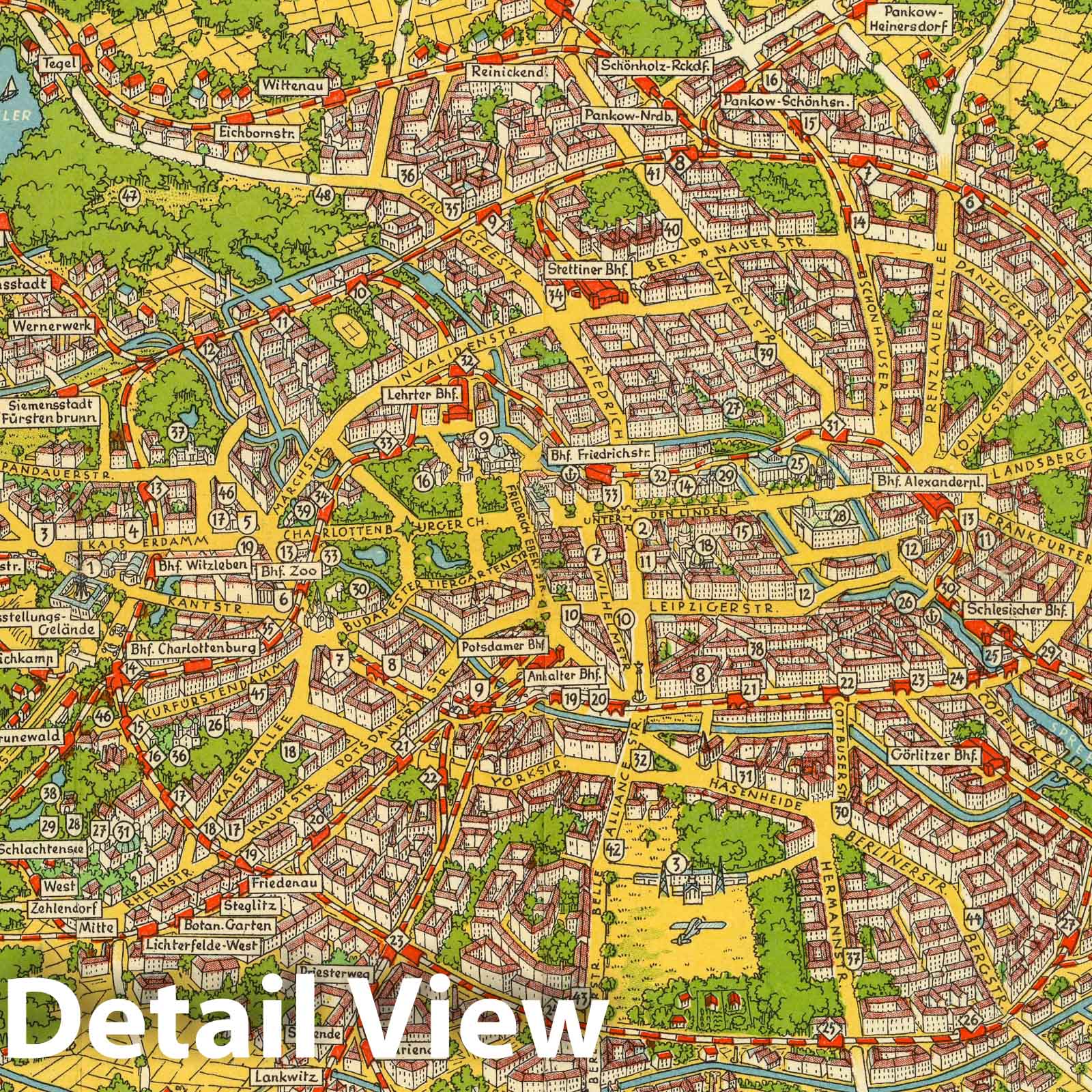 Berlin - Pictorial Map, 1931 - Historical Map Print