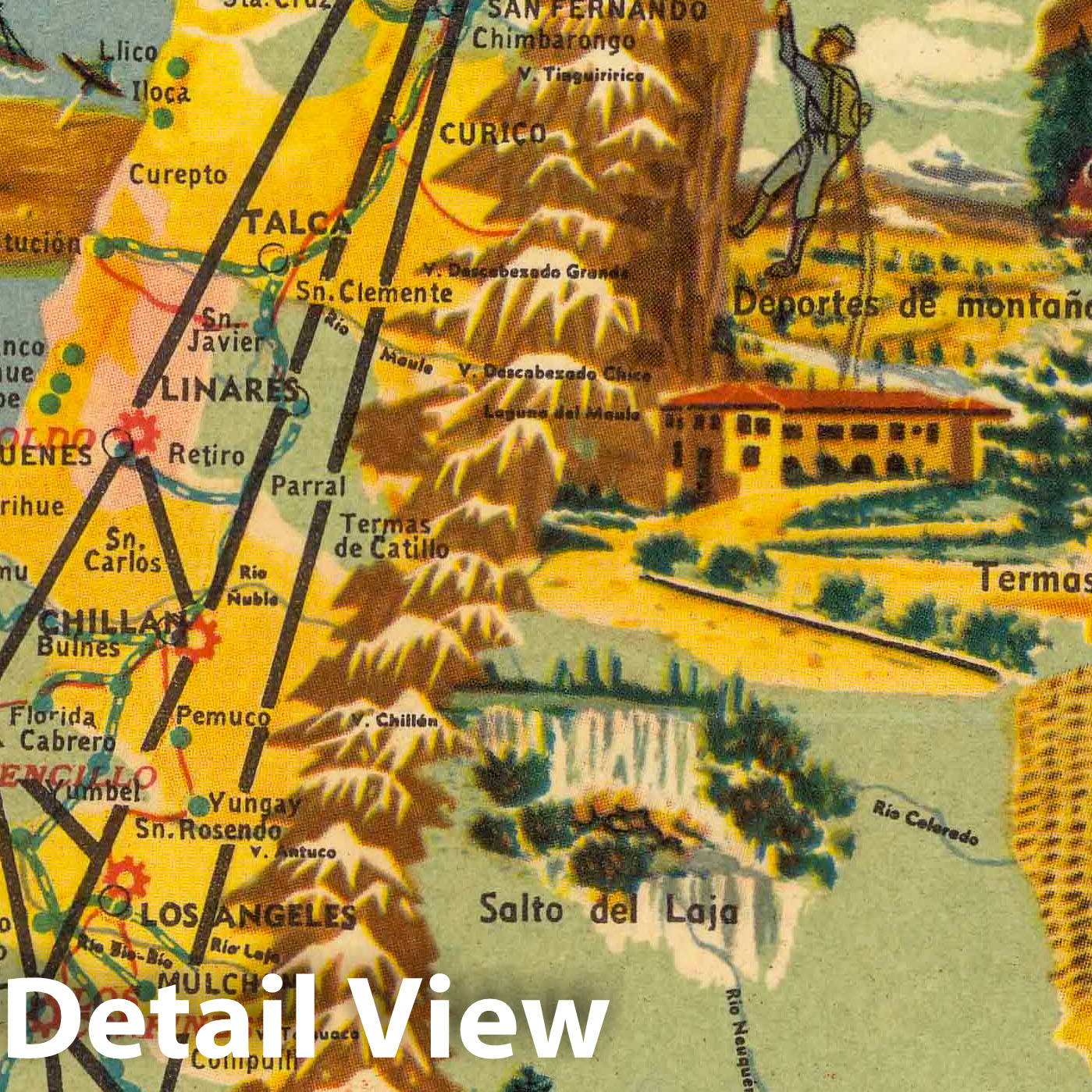 Linea Aerea Nacional - World Airline Routes, 1956 - Historical Map Print