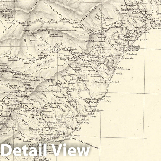 Historic Map : Brazil, Karte von Ost-Brasilien 1831 v2, Vintage Wall Art