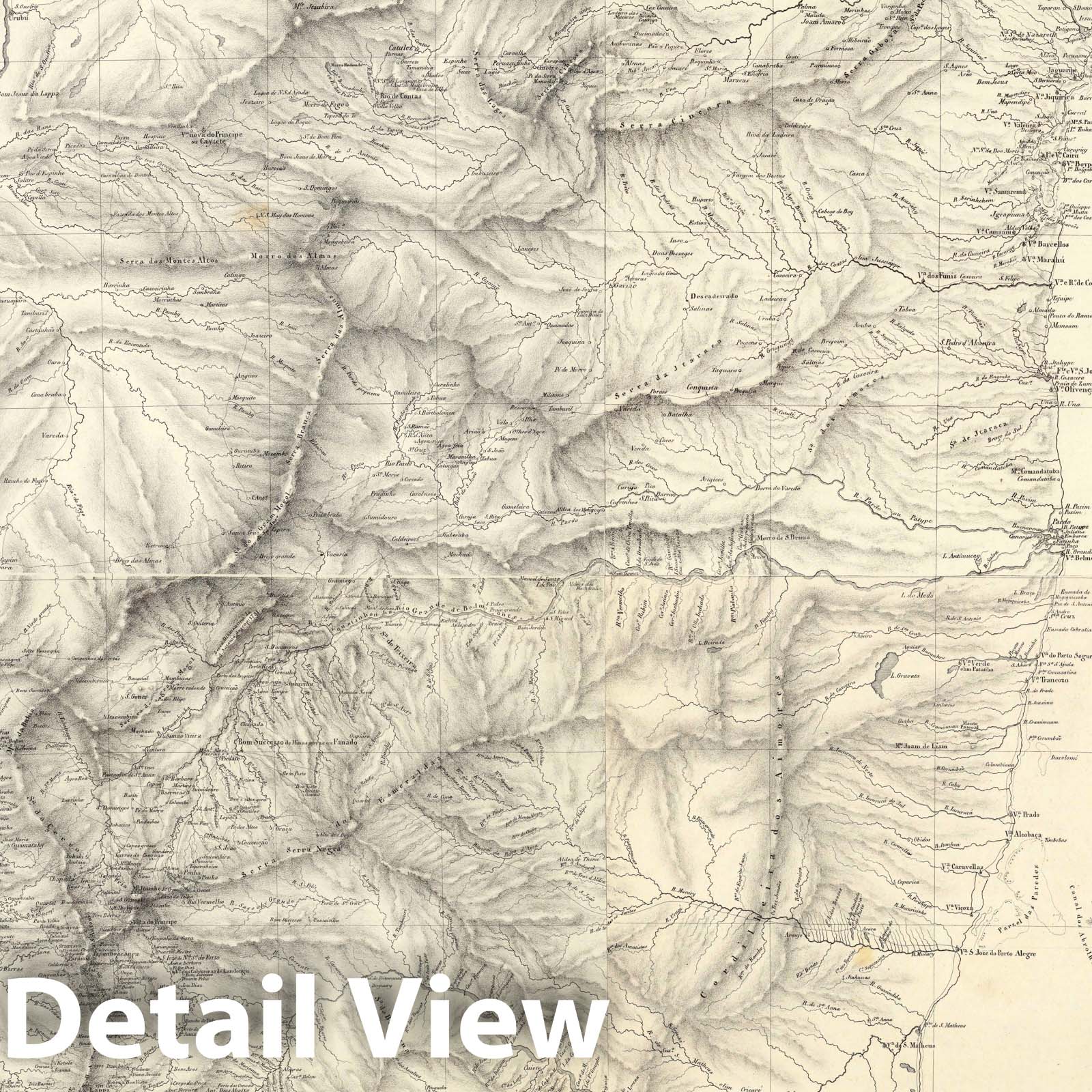 Eastern Brazil - River Map, 1831 - Historical Map Reproduction