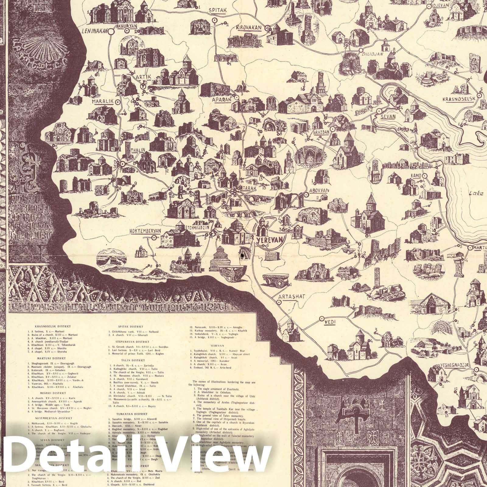 Historic Map : Broadside, Visit Armenia! These May Be Seen Only In Armenia 1968 - Vintage Wall Art