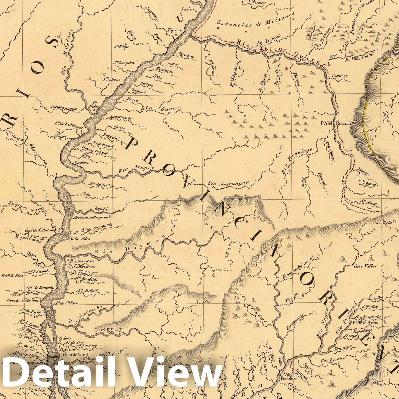 Rio de la Plata, Parana, Uruguay and Grande Rivers, 1827 - Historical Map Print