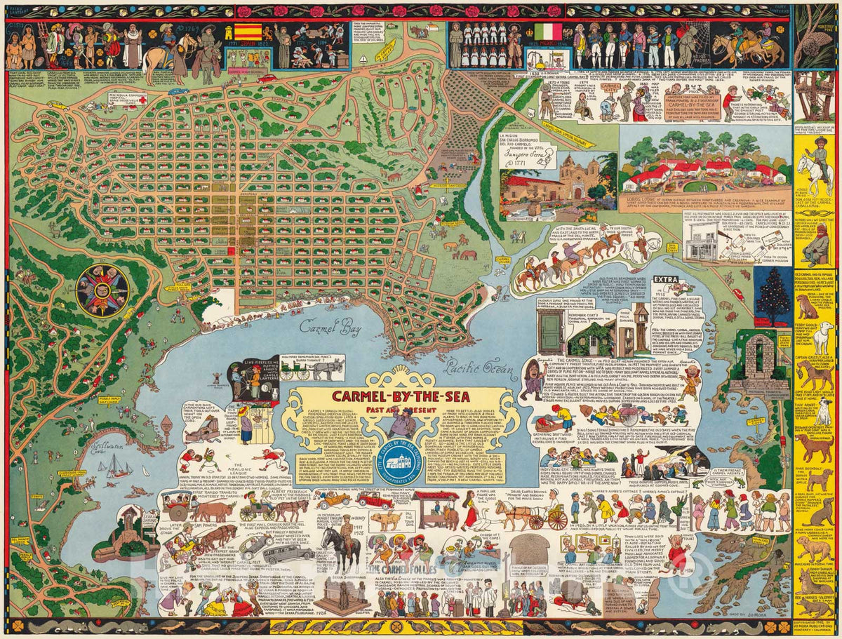 Historic Map - Carmel-by-the-Sea : Past and present 1942 - Vintage Wall Art