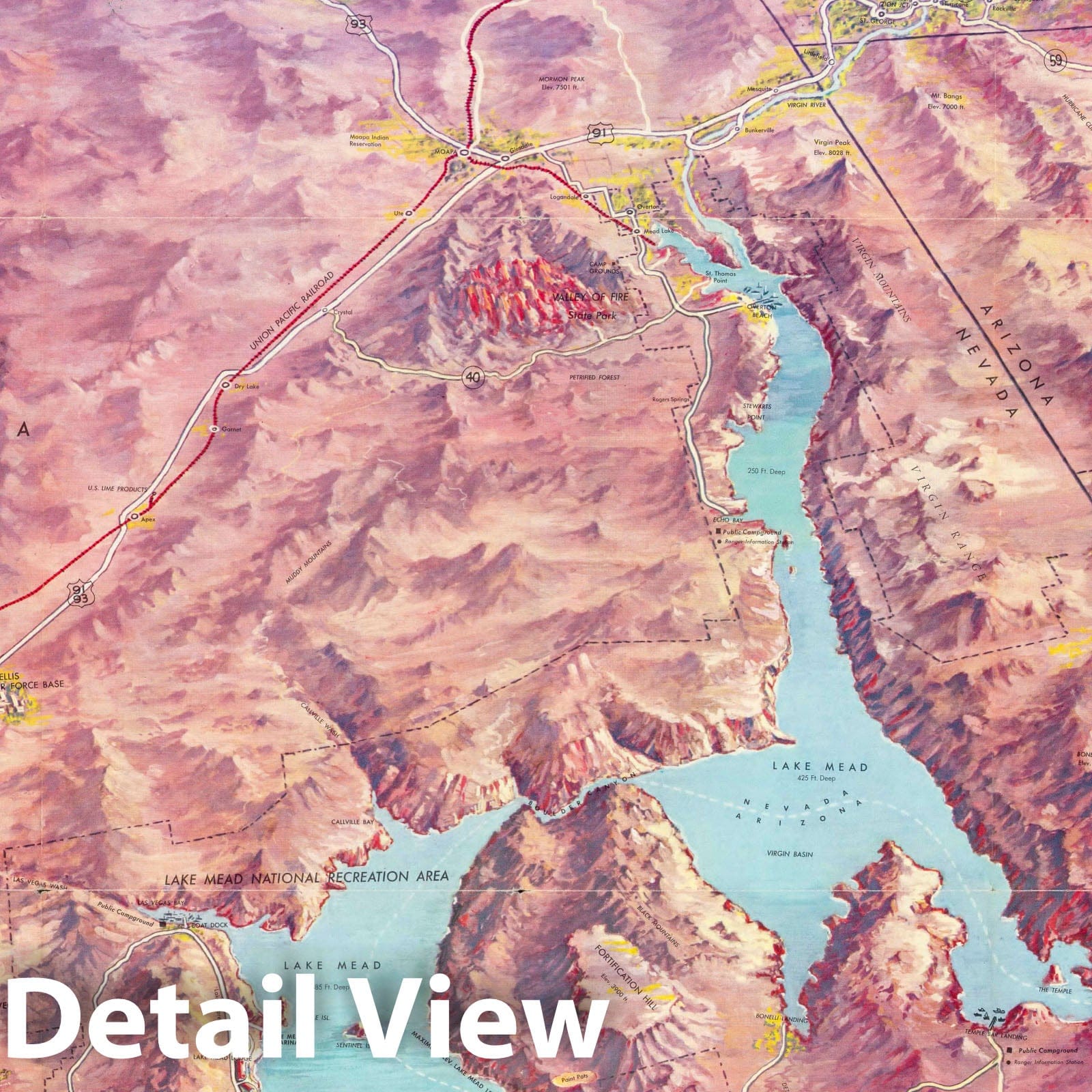 Las Vegas, Hoover Dam, and Lake Mead - Pictorial Map, 1962