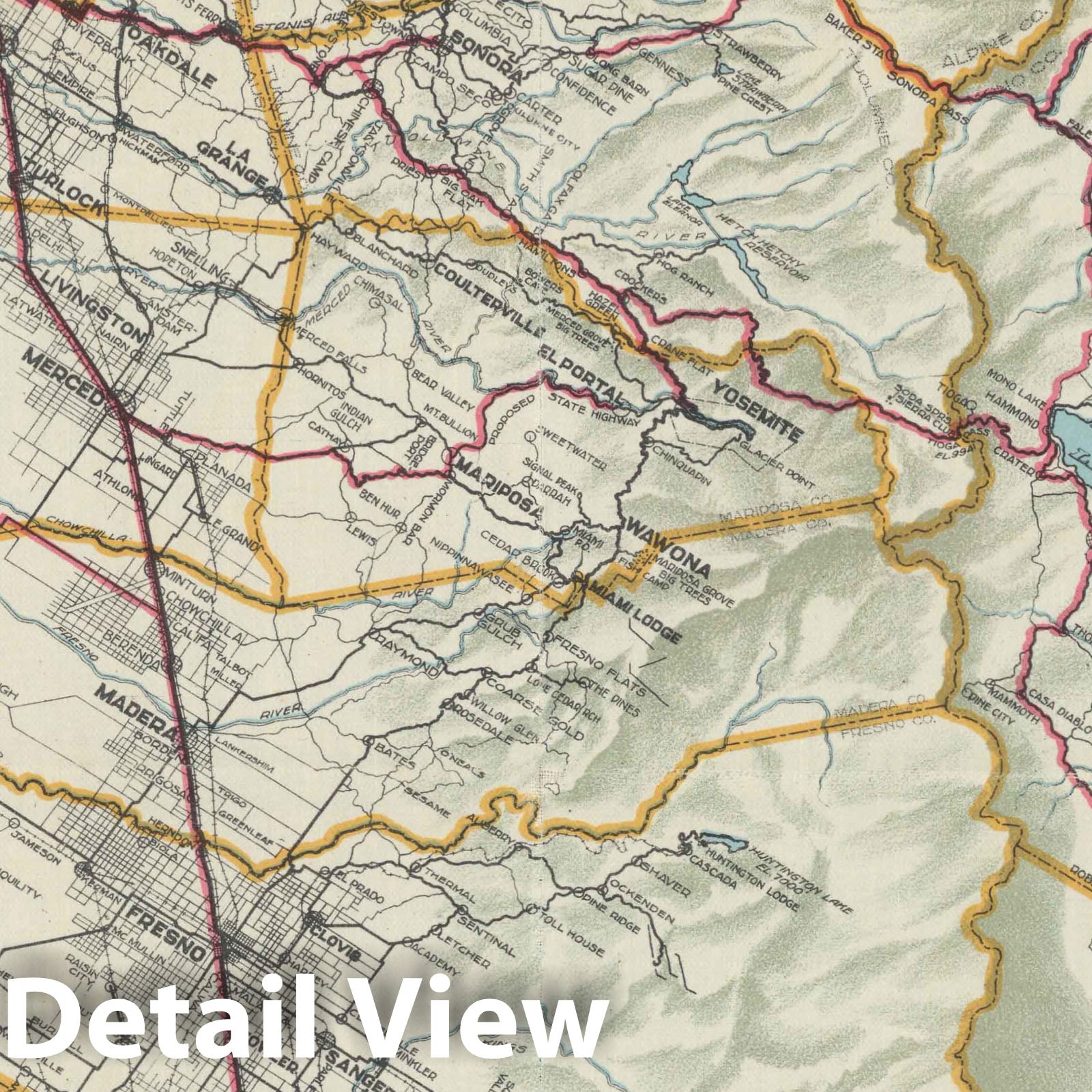 Historic Map - Automobile highway map of California and western Nevada, 1917 - Vintage Wall Art