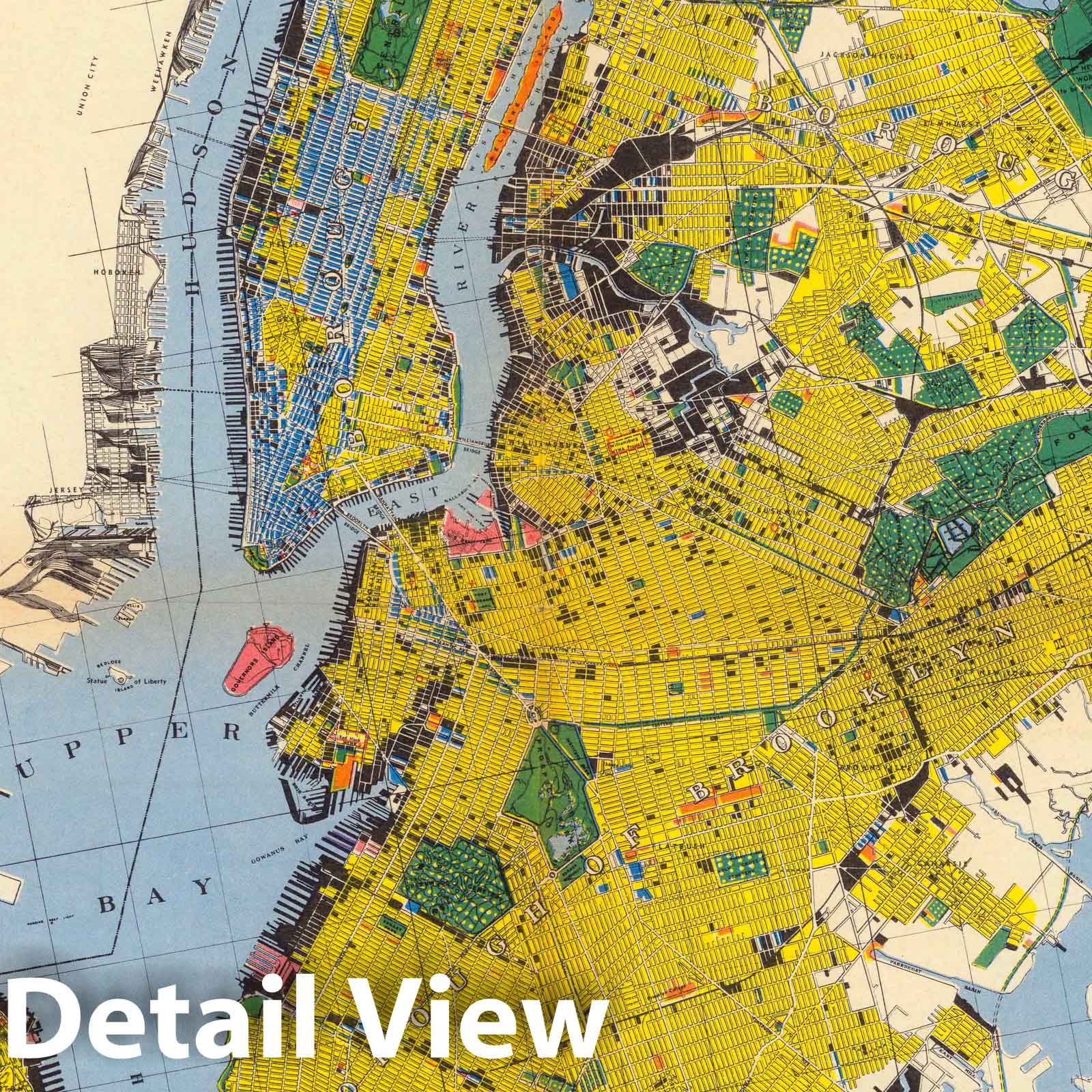 New York City Pictorial Map 1939 - Historical Map Print