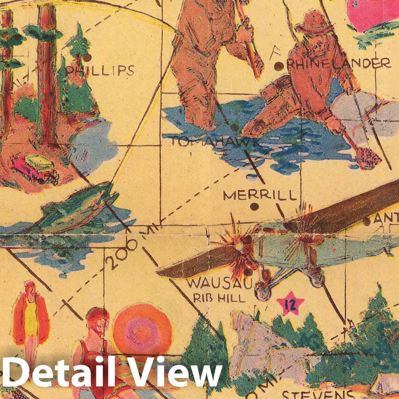 Wisconsin - Pictorial Map, 1929 - Historical Map Reproduction