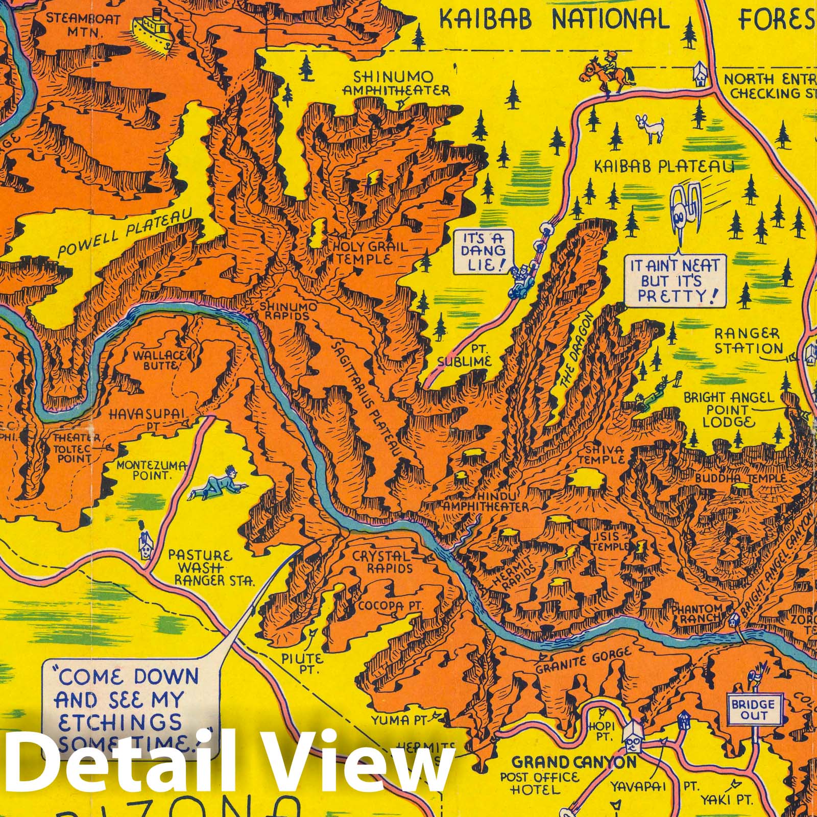 Grand Canyon National Park - Pictorial Map, 1940