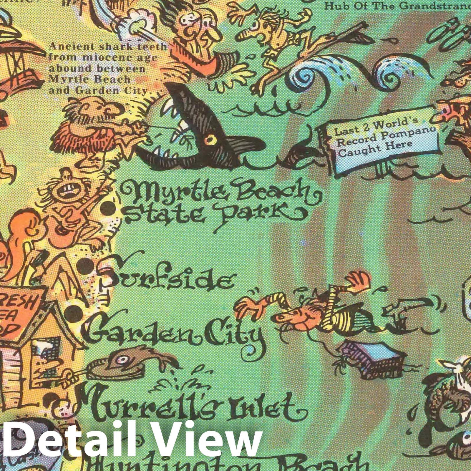 Grand Strand, South Carolina - Pictorial Map, 1972