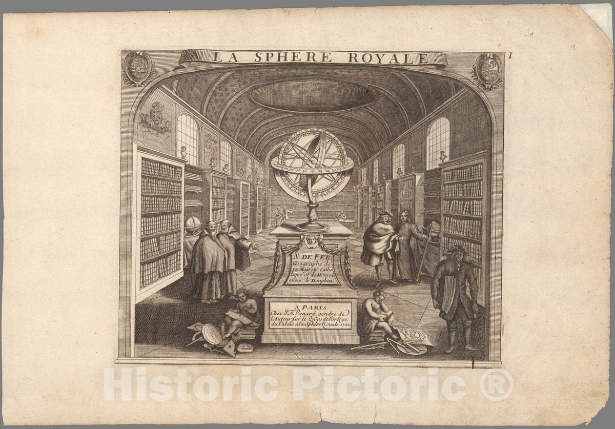 Historic Map : Catalog, A La Sphere Royale. Nicolas de Fer, 1722 1700 - Vintage Wall Art