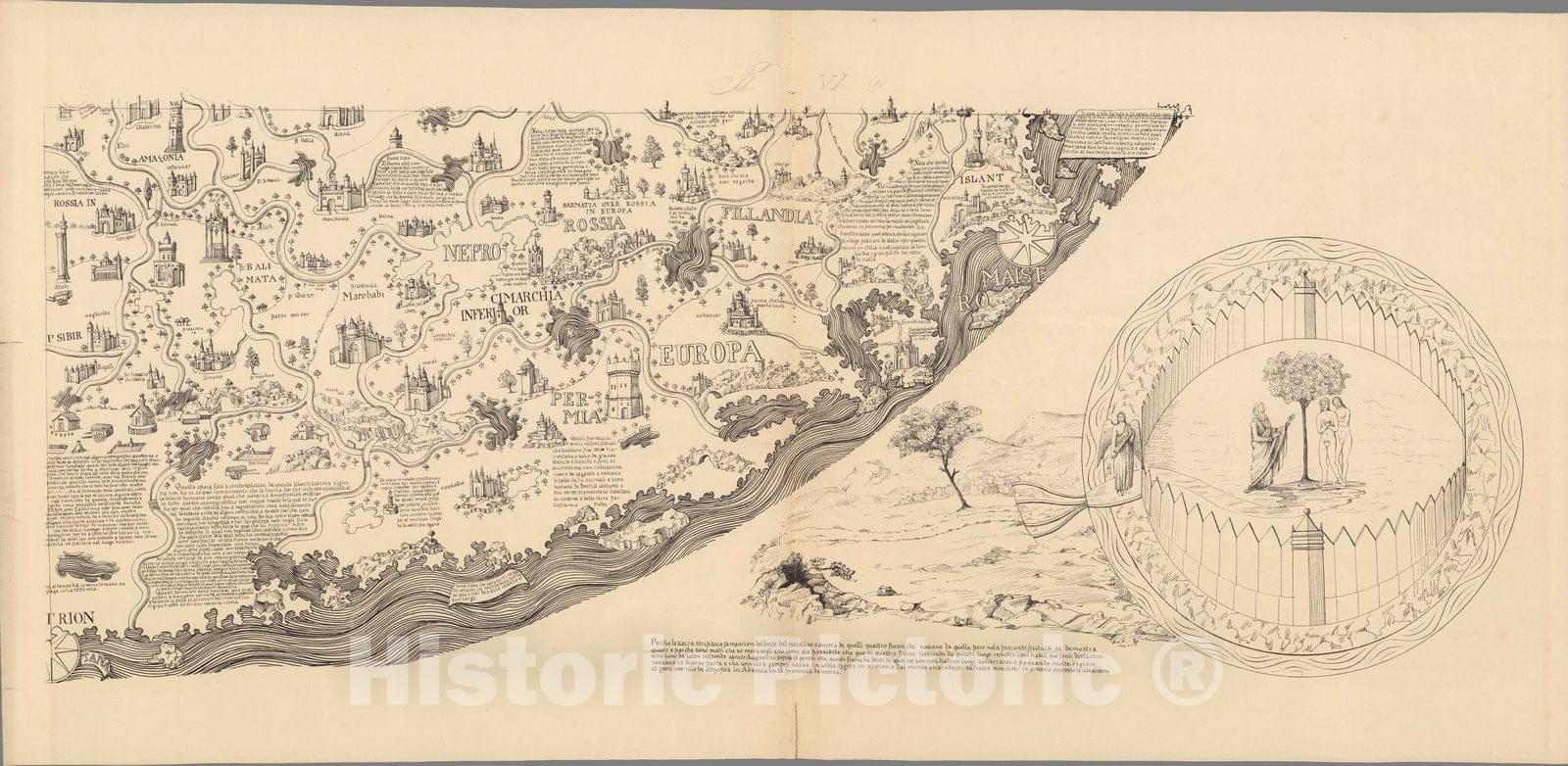 Historic Map : Mappemonde Pl. 6, 1450 - Vintage Wall Art