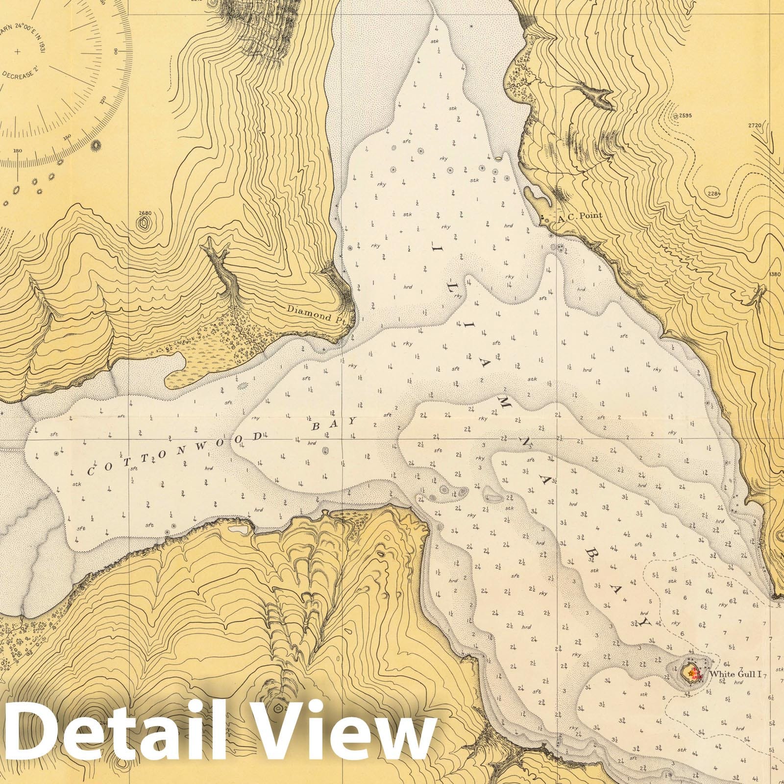 Cook Inlet, Alaska - Nautical Chart, 1943 - Historical Map Print