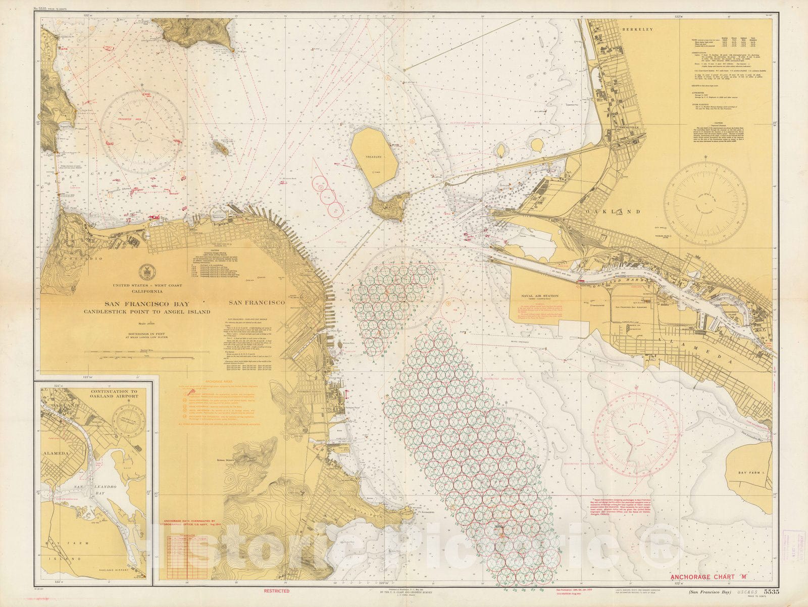 Historic Map : San Francisco Bay. U.S.C. & G.S. 5535 1941 - Vintage Wall Art