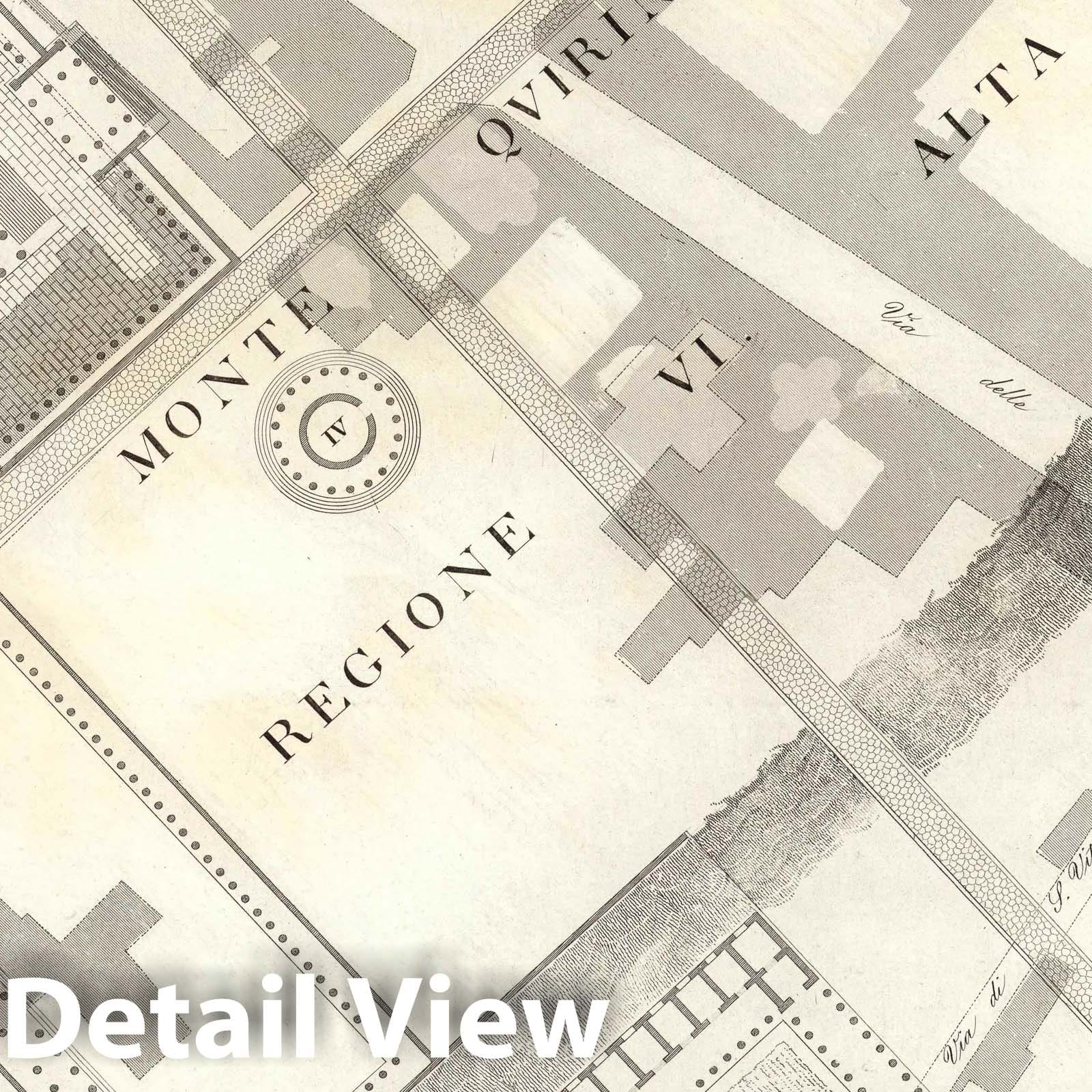 Topographic Map of Ancient Rome, Central Section - Plate IV.A, 1847