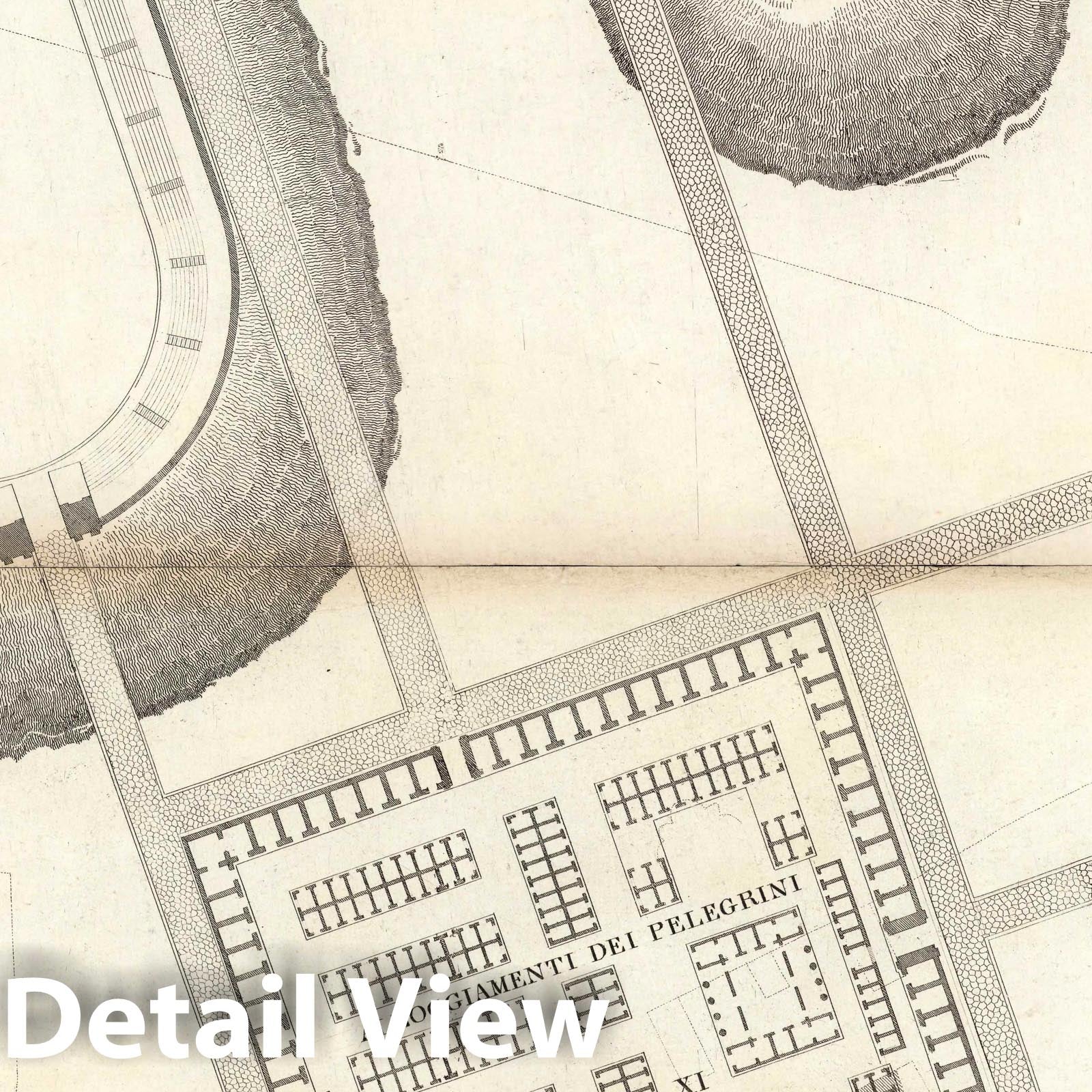 Topographic Map of Central Ancient Rome - Plate XV.A-B, 1847