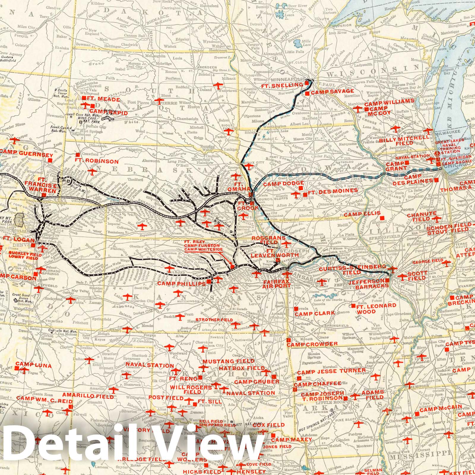 United States Railroad Map, 1942 - Union Pacific Historical Map Print