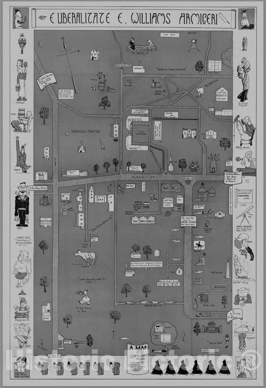 Historic Map : Williams College in the year 1935 - Vintage Wall Art