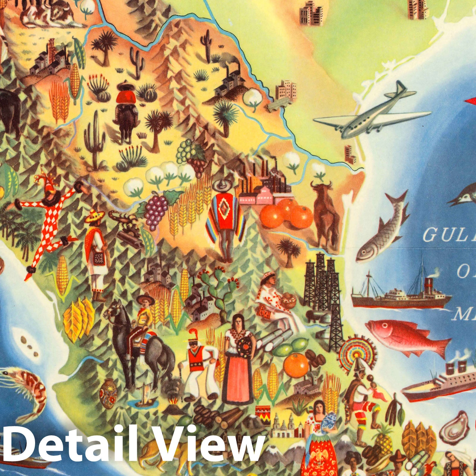 Mexico Pictorial Map 1931 - Historical Map Print