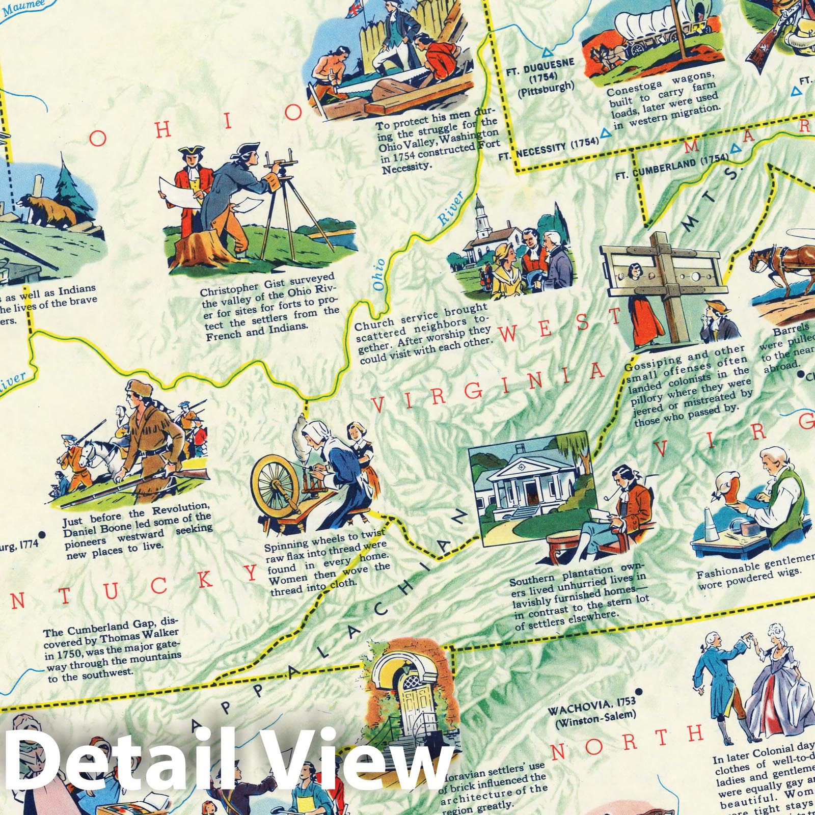 Historic Map - Pocket Map, Colonization of America 1972 - Vintage Wall Art