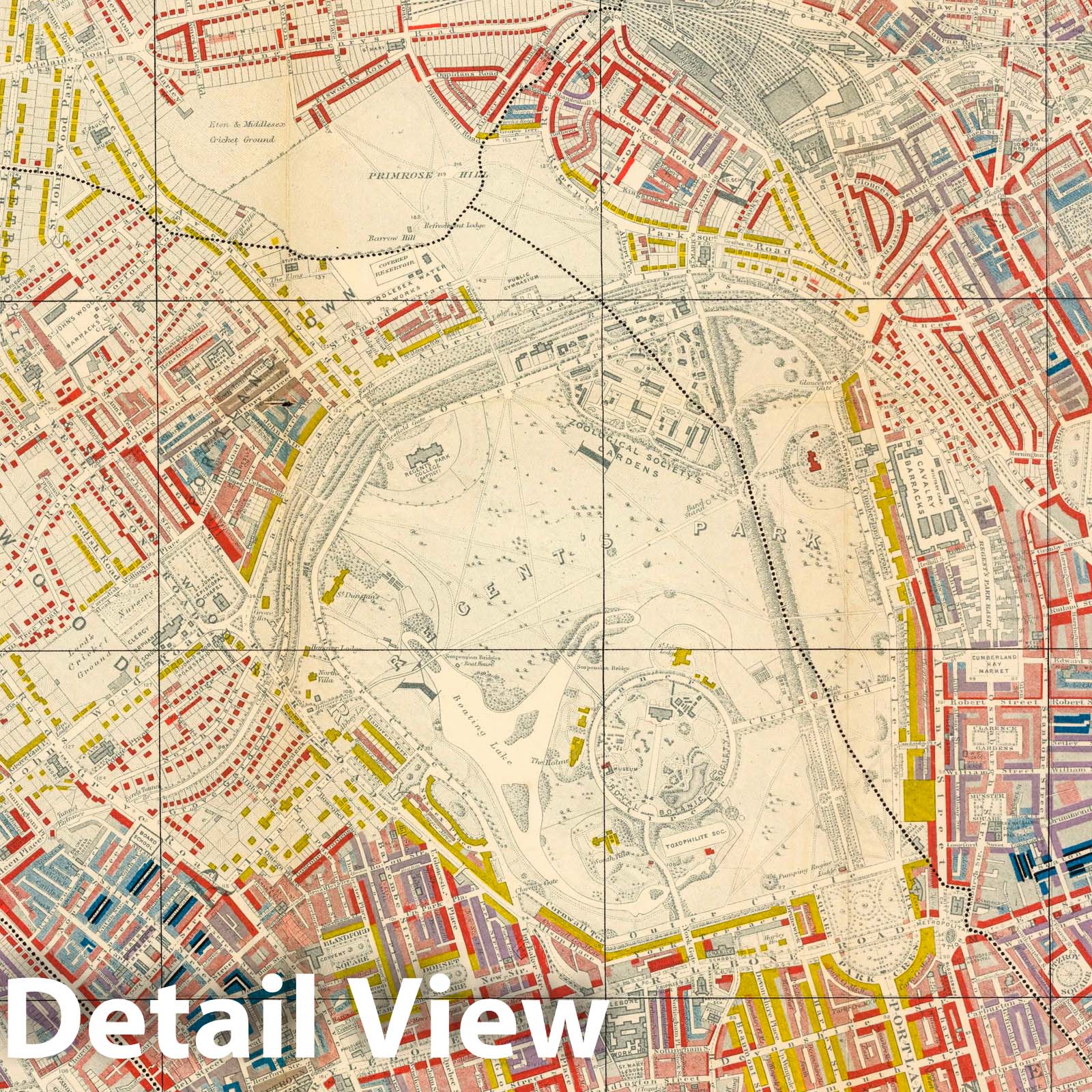 London, England - North-Western Sheet, 1889 - Historical Poverty Map Print