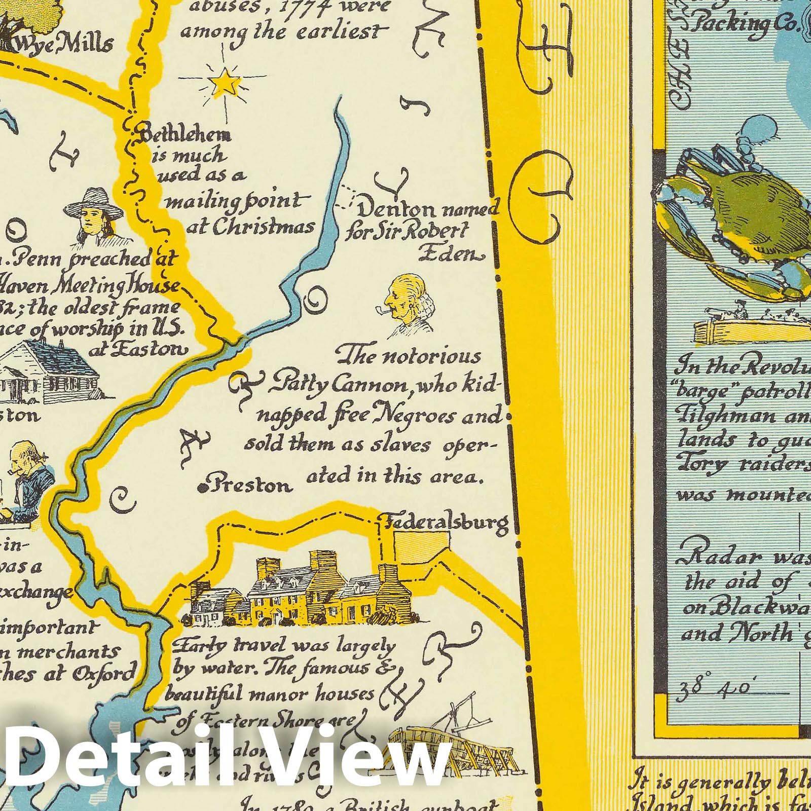 Maryland Eastern Shore and Chesapeake Bay - Pictorial Map, 1957