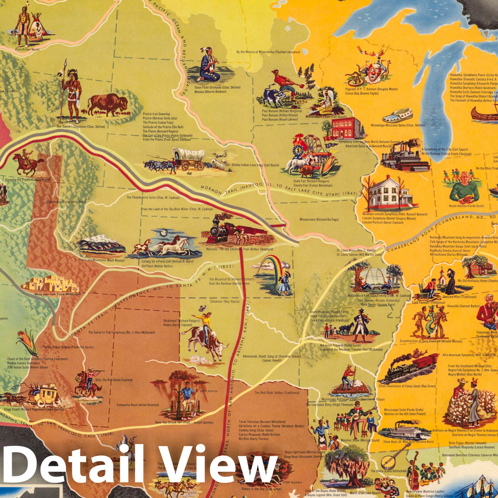 United States - Pictorial Map, 1949 - Historical Map Print