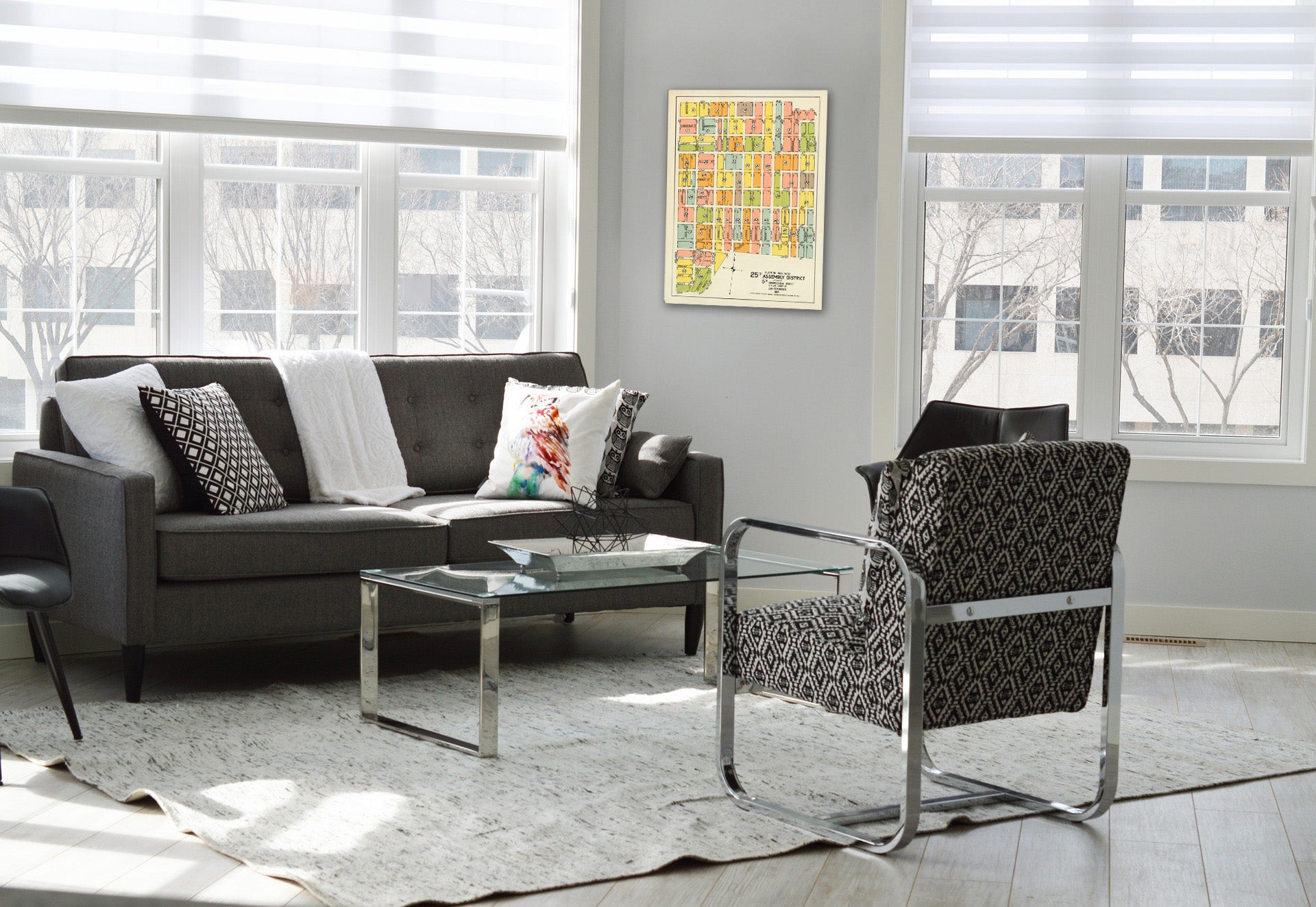 Historic Wall Map : Election Precincts. 25th Assembly District and Part of 5th Congressional District. 1916 - Vintage Wall Art