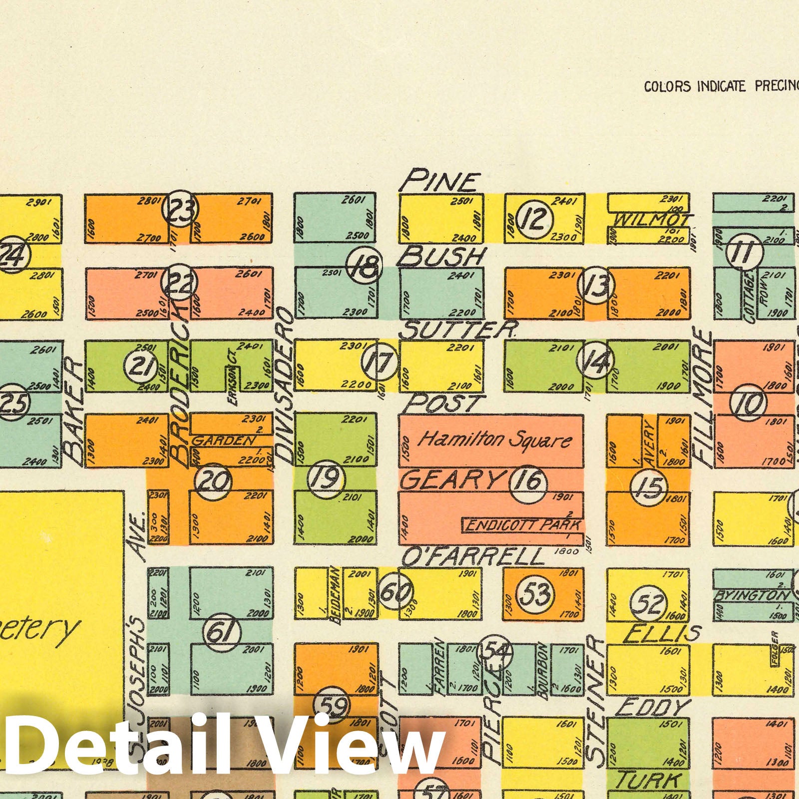 Historic Map : Election Precincts. 30th Assembly District and Part of 4th Congressional District. 1916 - Vintage Wall Art