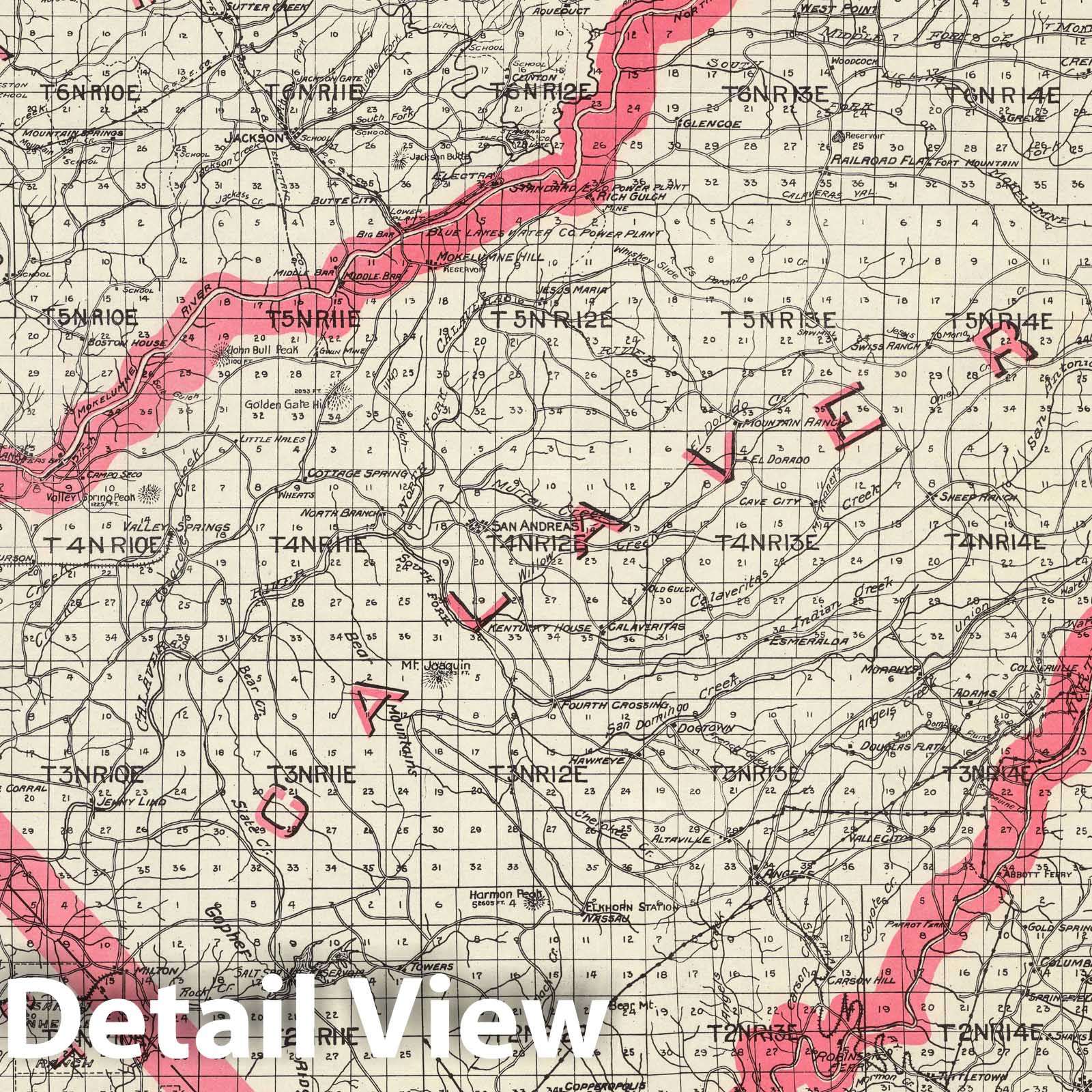 Historic Map : Calaveras County, California. 1914 - Vintage Wall Art