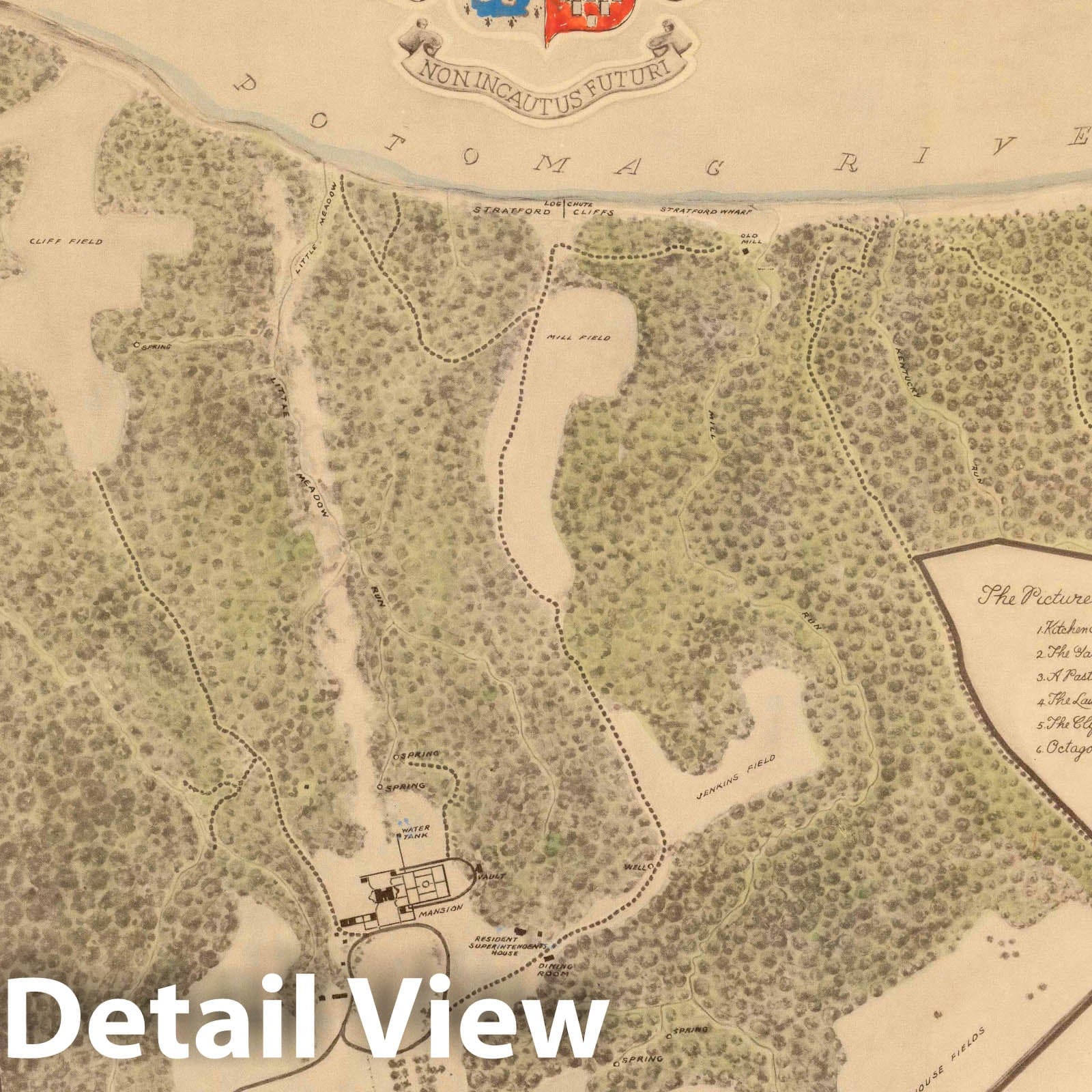 Stratford Plantation, Westmoreland County, Virginia - Pictorial Map, 1955