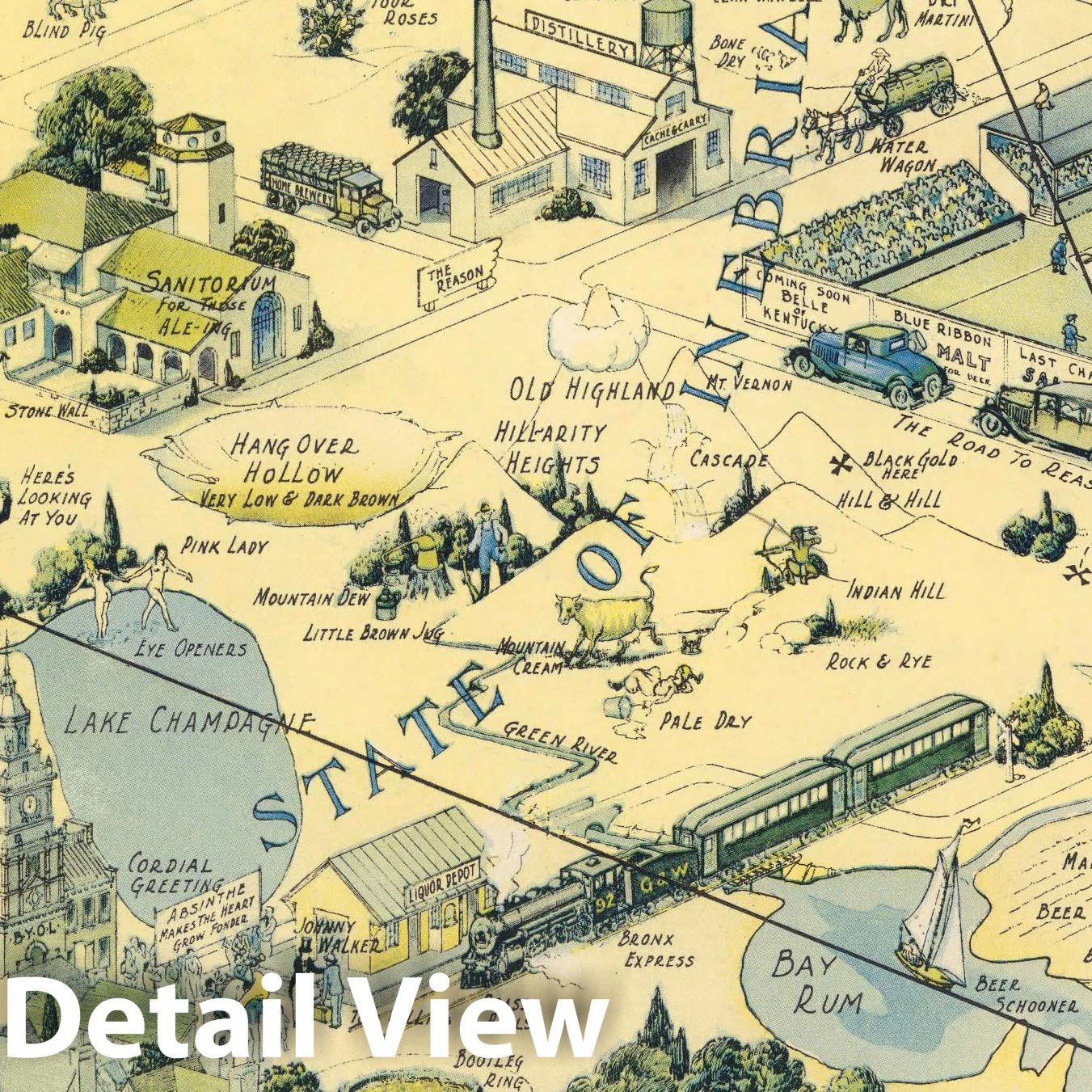 Isle of Pleasure - Imaginary Map, 1931 - Historical Map Print