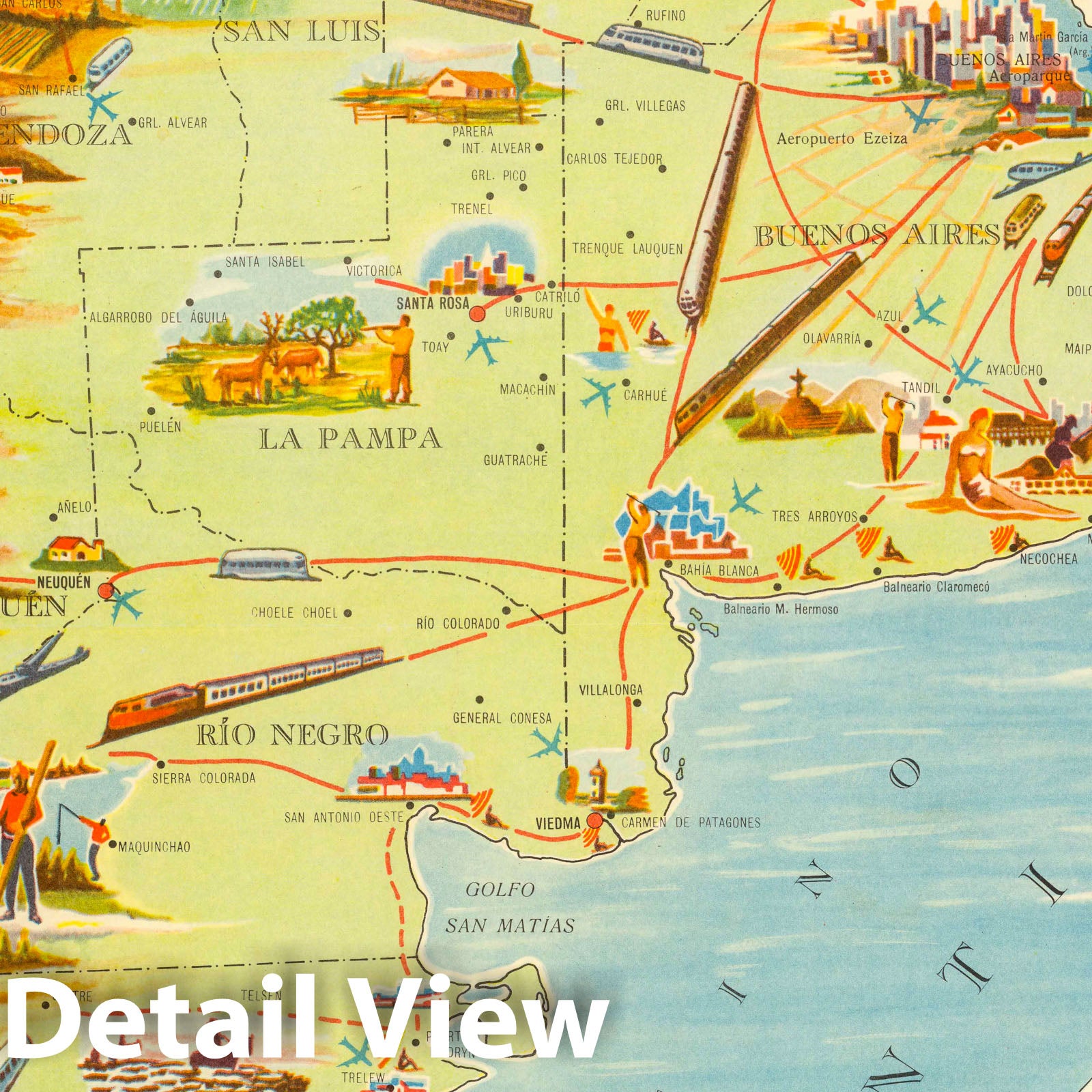 Argentina - Pictorial Map, 1966 - Historical Map Reproduction