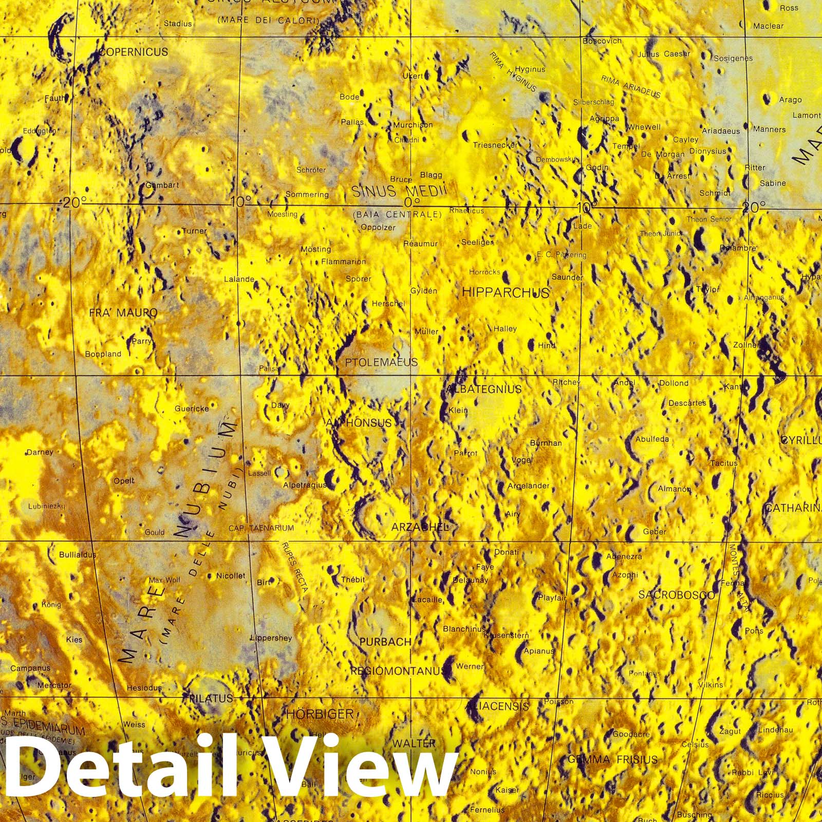 Moon - Celestial Map, 1988 - Historical Map Print