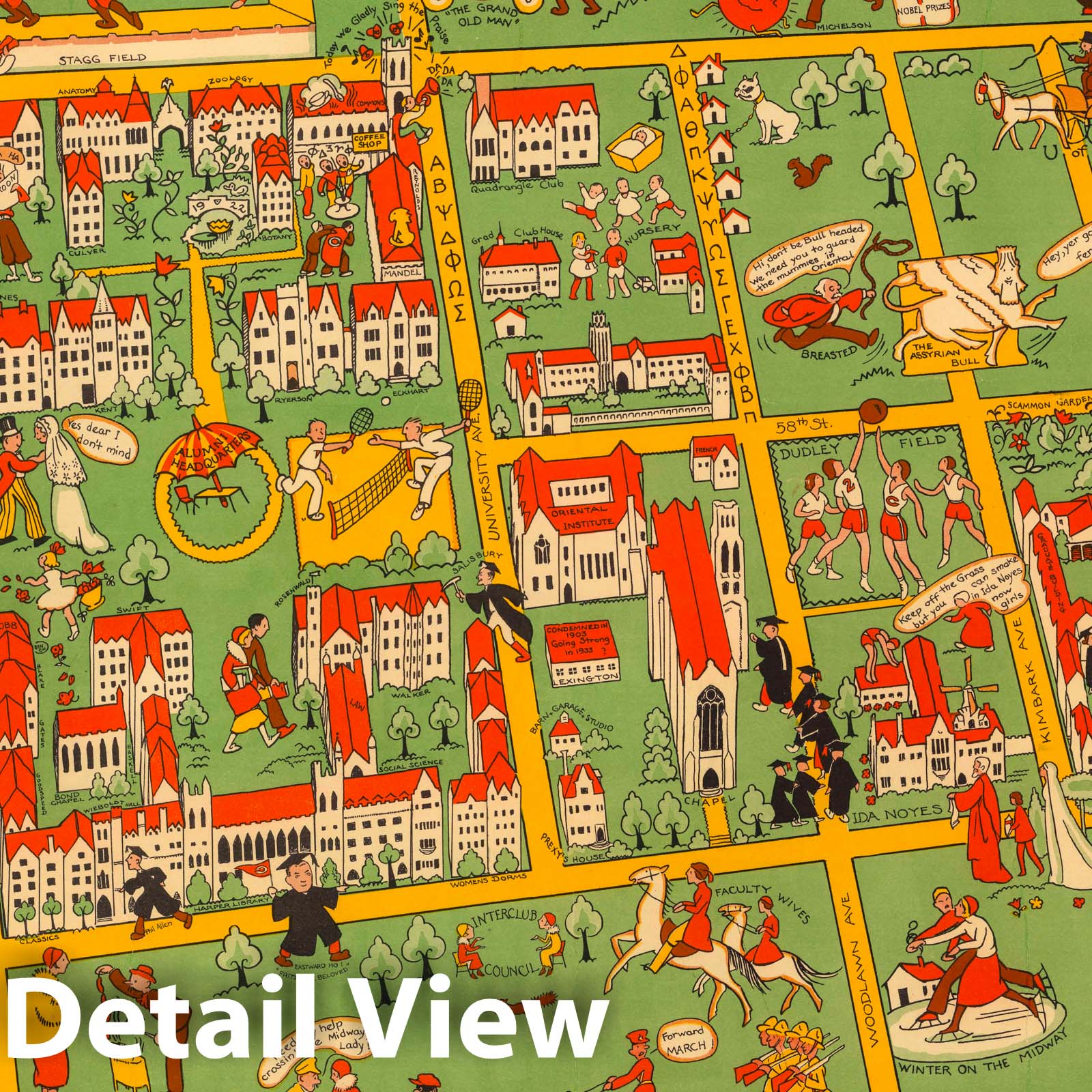University of Chicago, Illinois - Pictorial Map, 1932
